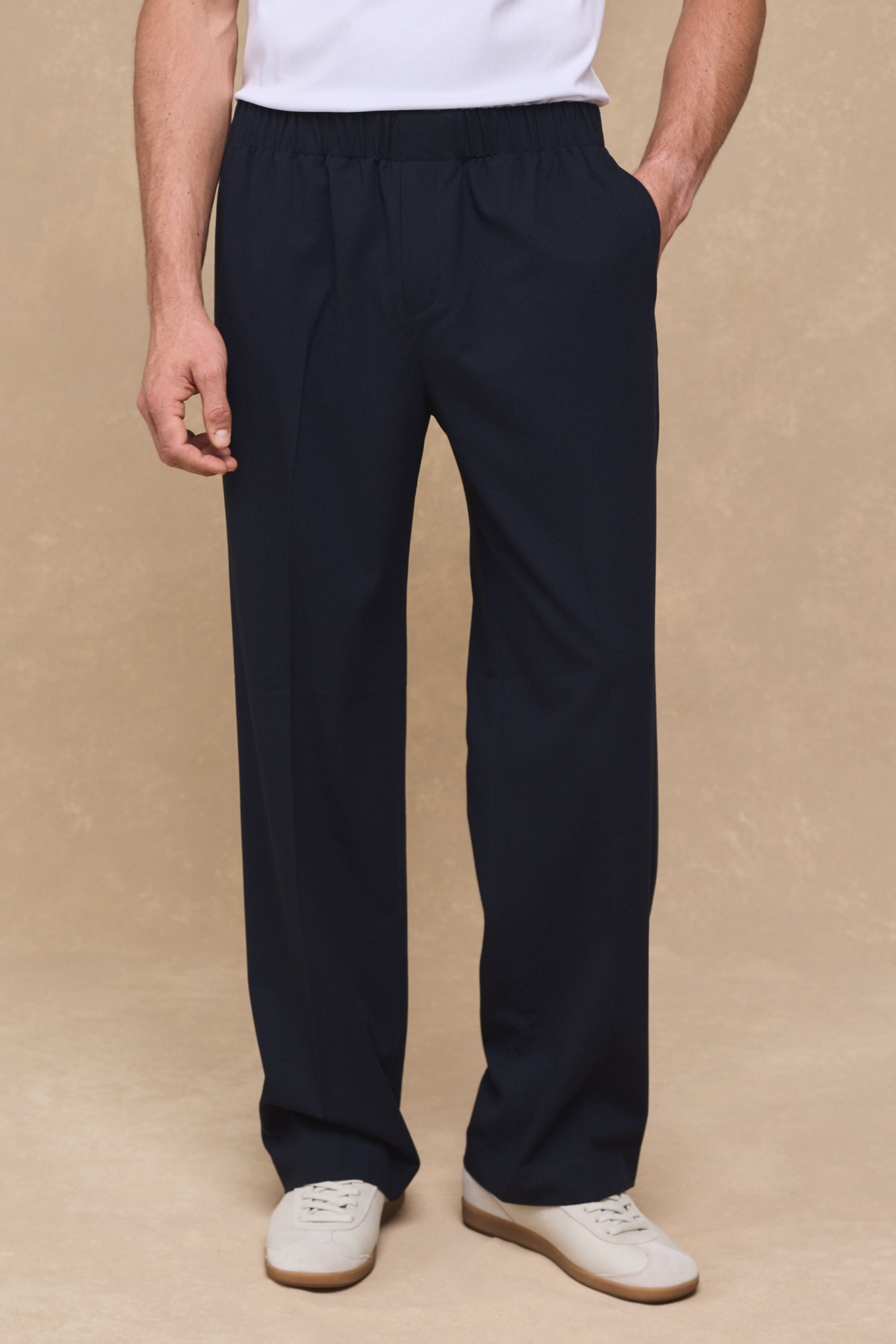 Johan Elasticated Waist Relaxed Fit Trouser - Dark Navy