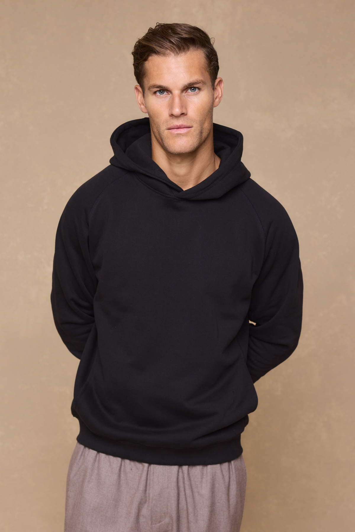 Axel Relaxed Panelled Hoodie - Black