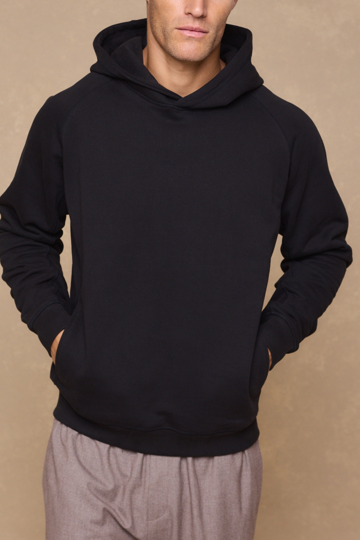 Axel Relaxed Panelled Hoodie - Black