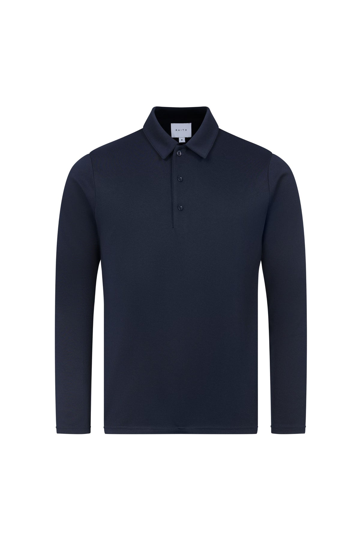 Santino Long Sleeve Half Button Polo - Dark Navy