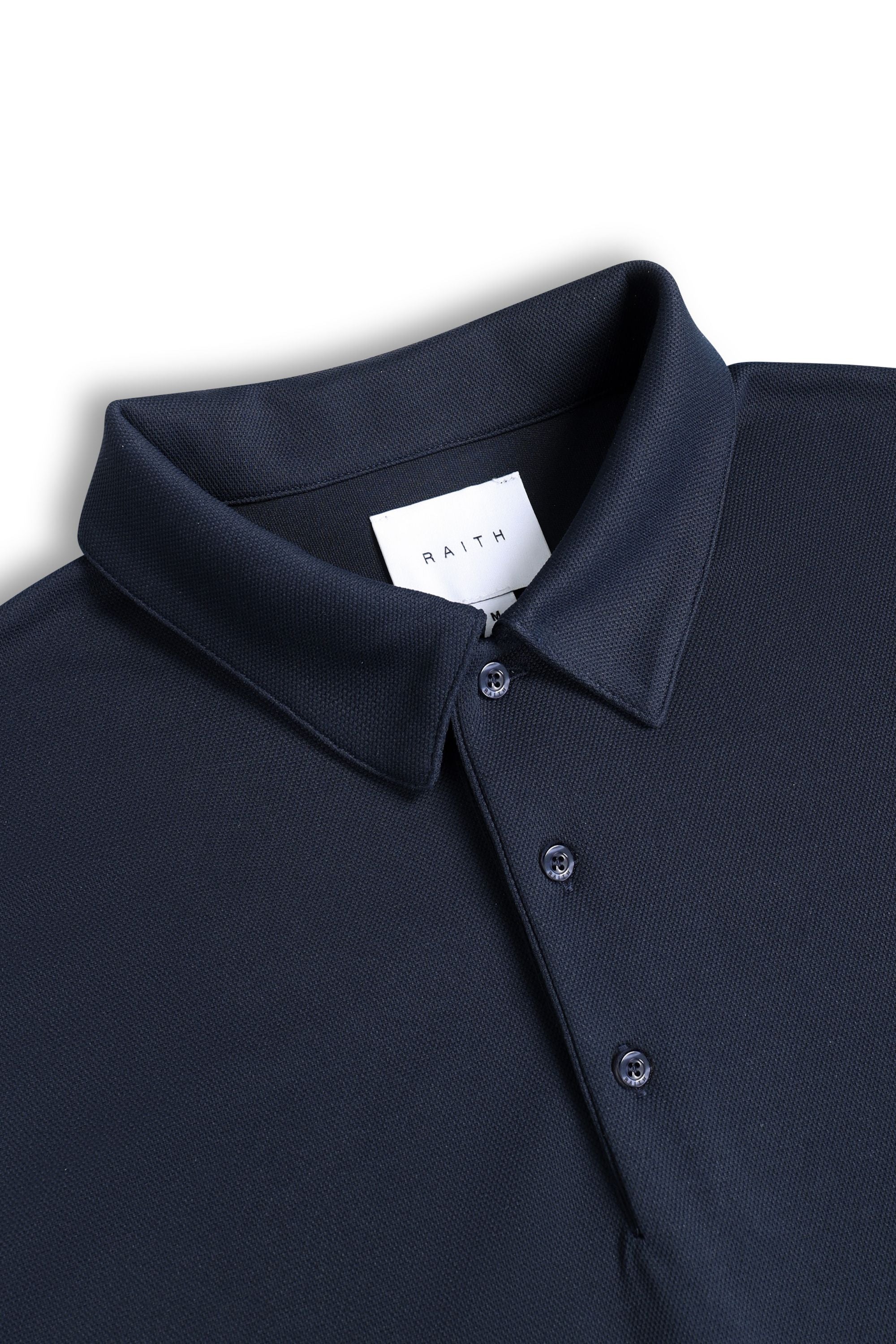 Santino Long Sleeve Half Button Polo - Dark Navy