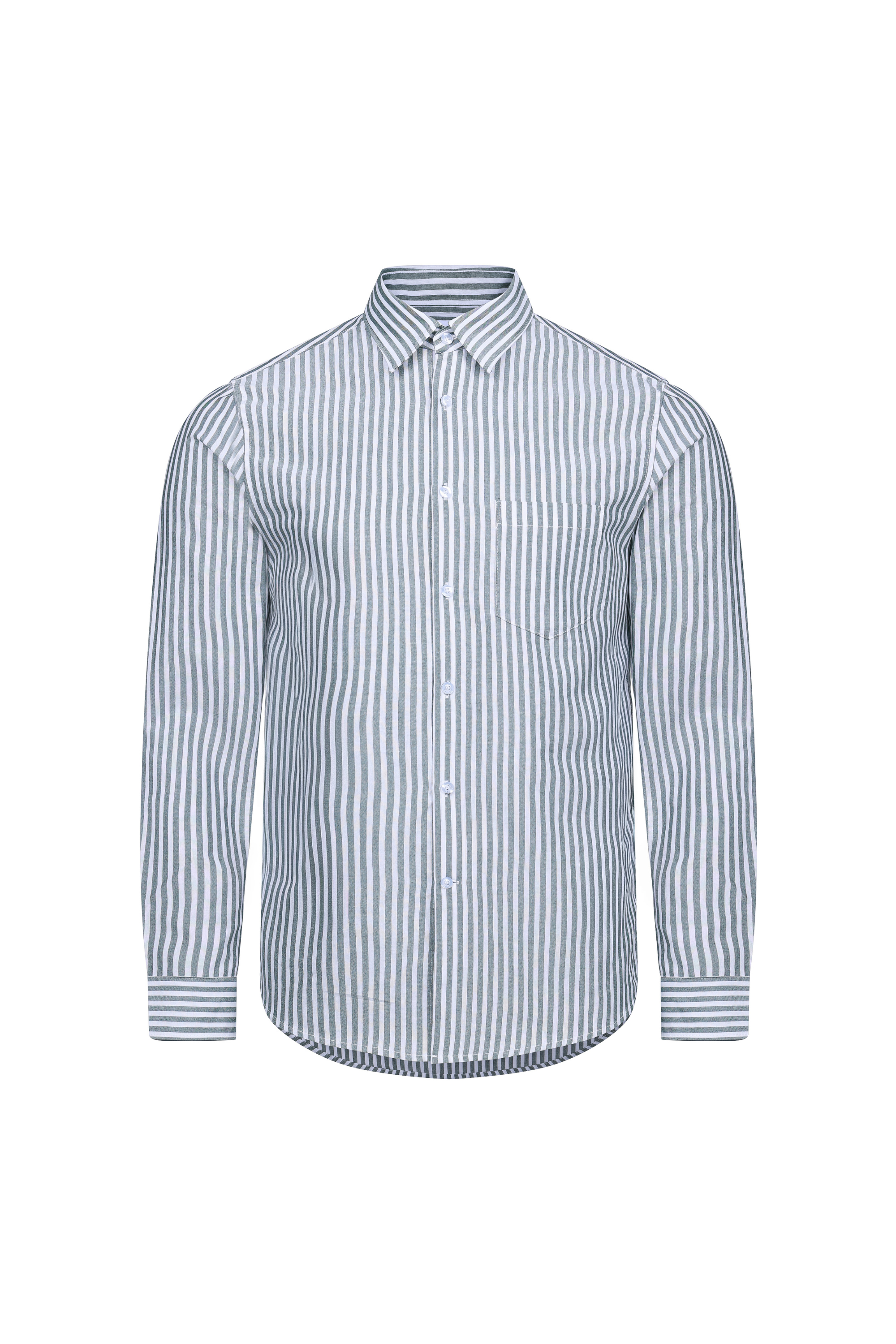 Abilo Striped Shirt - Khaki/Ecru
