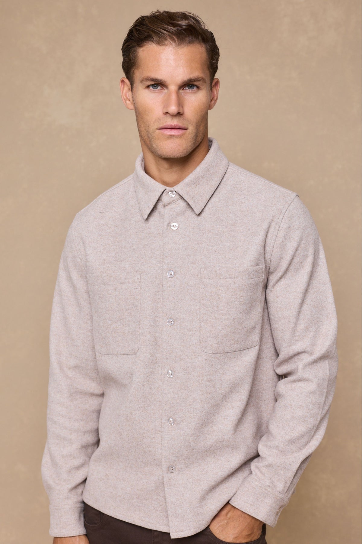 Leonardo Melton Shirt - Oatmeal
