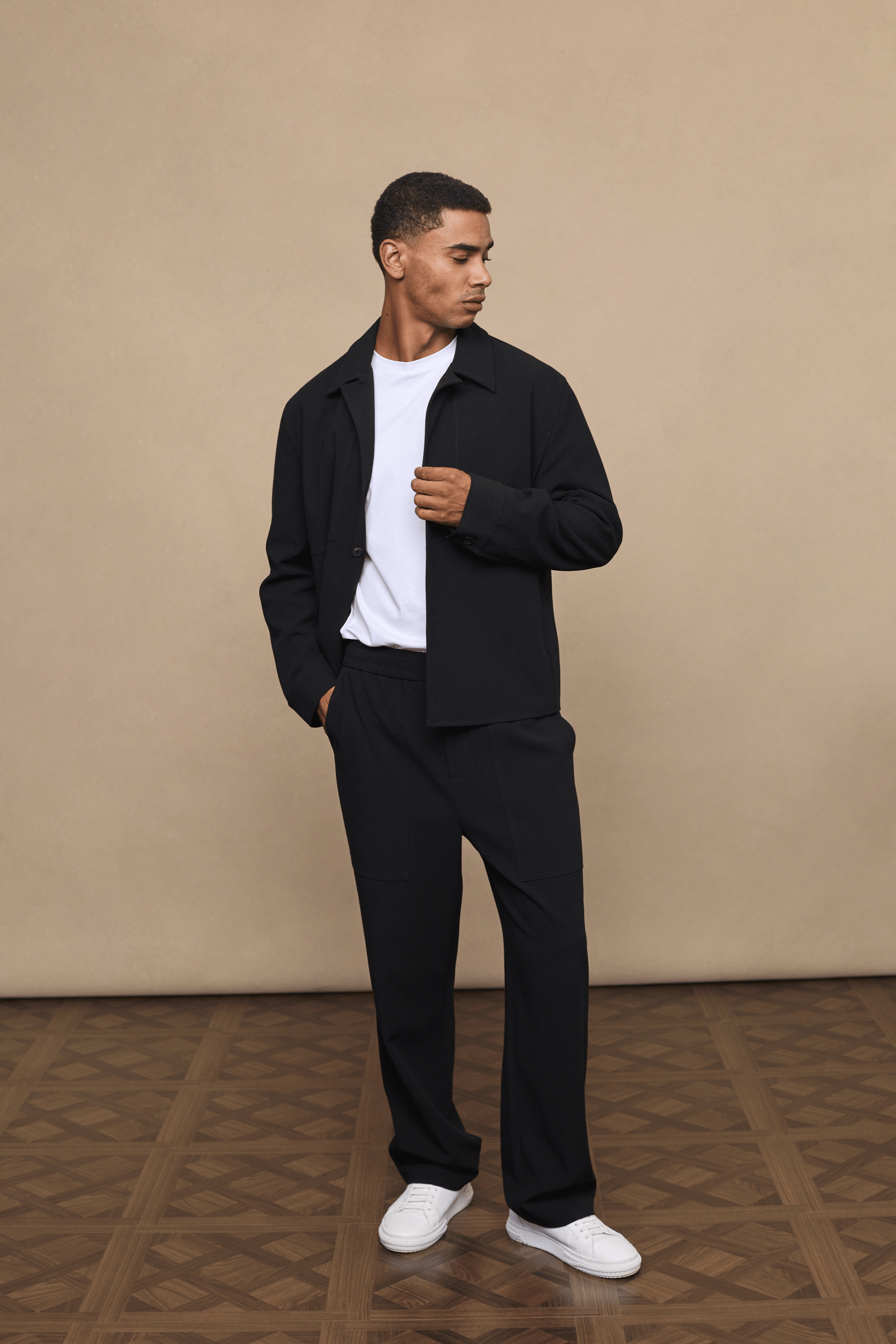 Julien Relaxed Pantalon met Panelen - Zwart