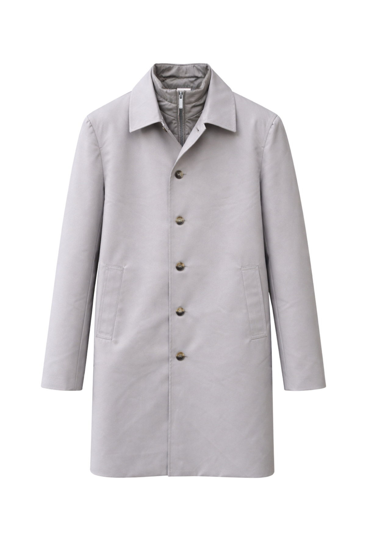 Portico trenchcoat met afneembaar inzetstuk - Steen