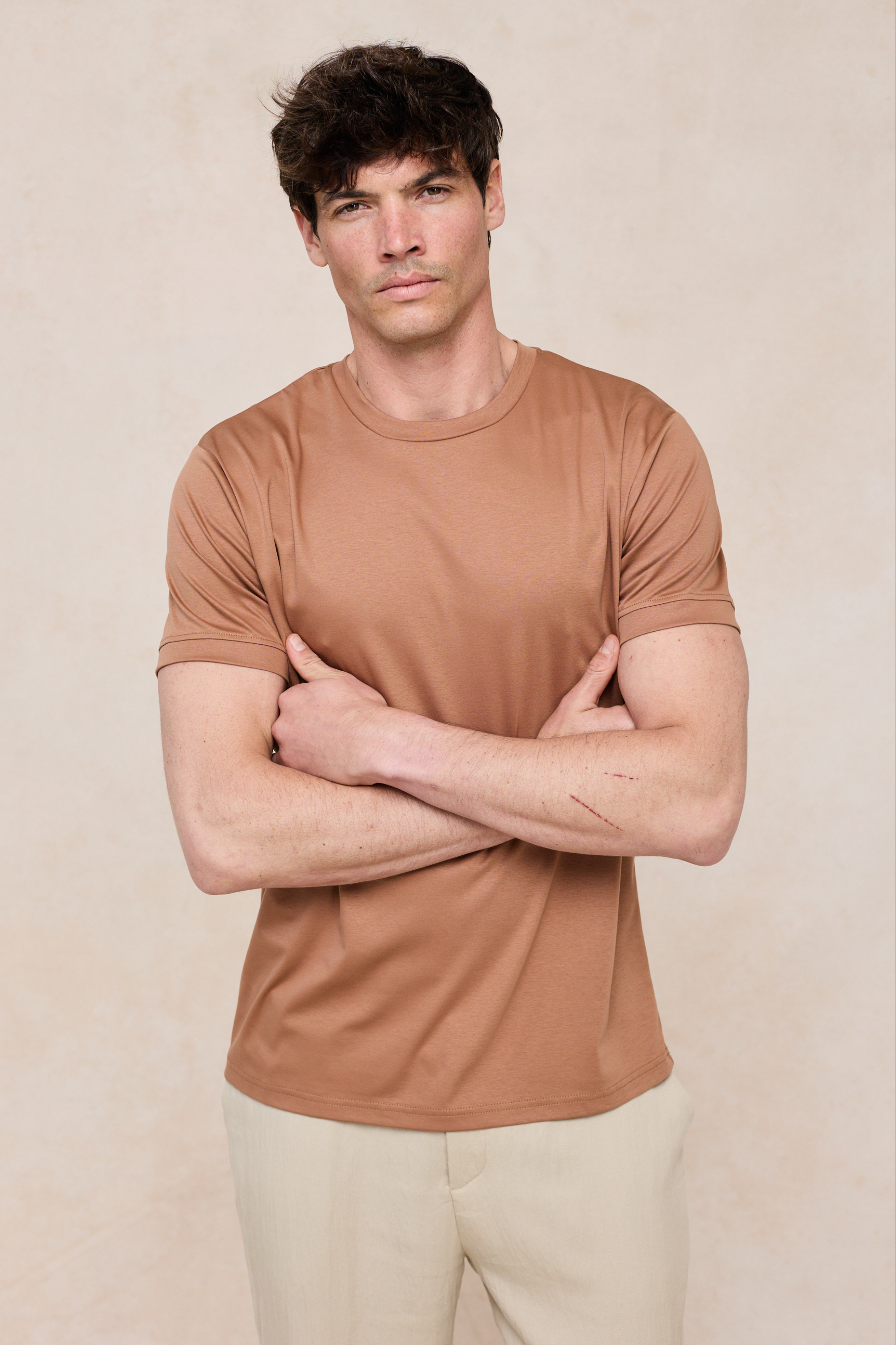 Luxe Mercerised T-Shirt - Rust Orange