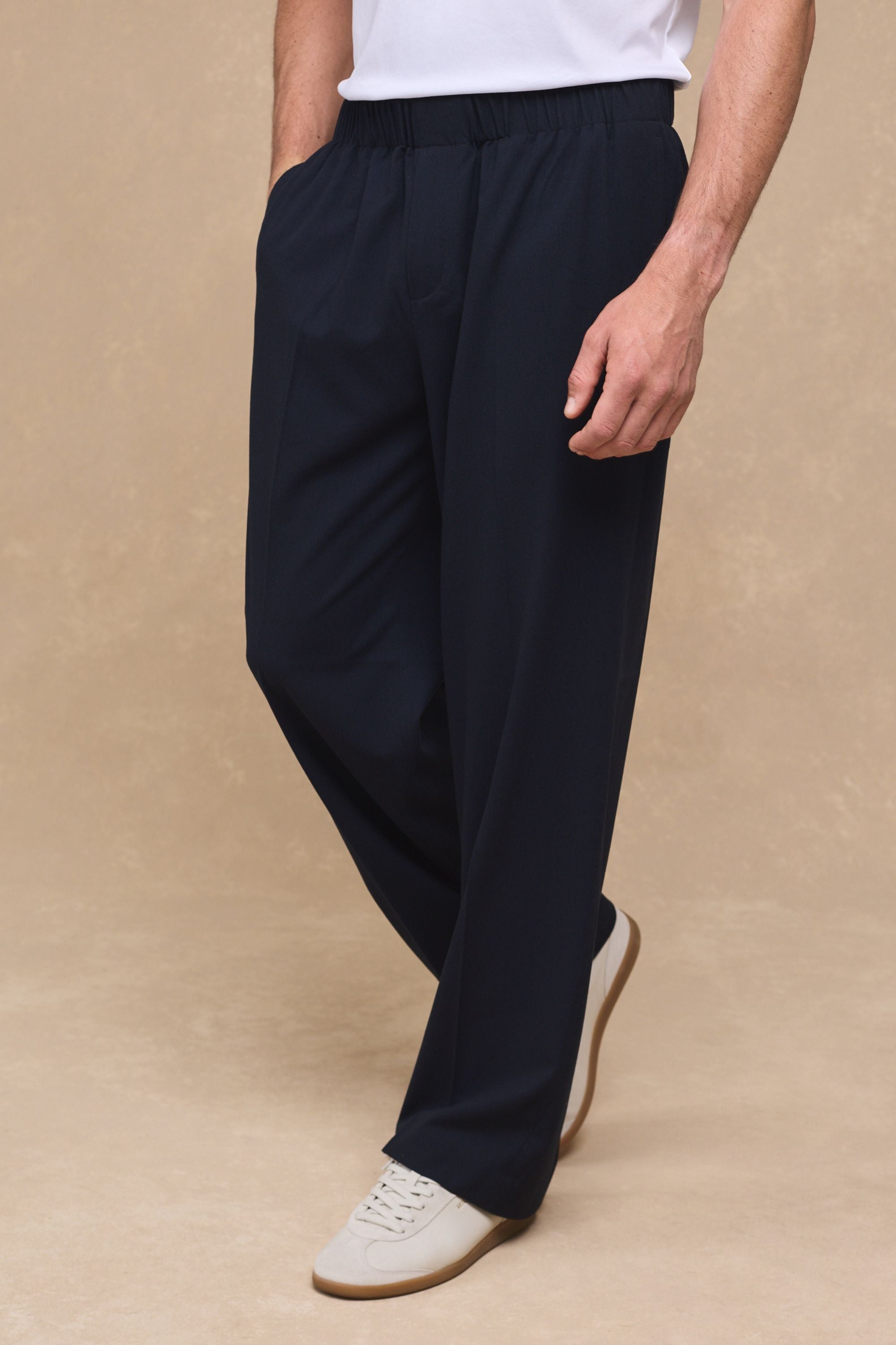 Johan Elasticated Waist Relaxed Fit Trouser - Dark Navy