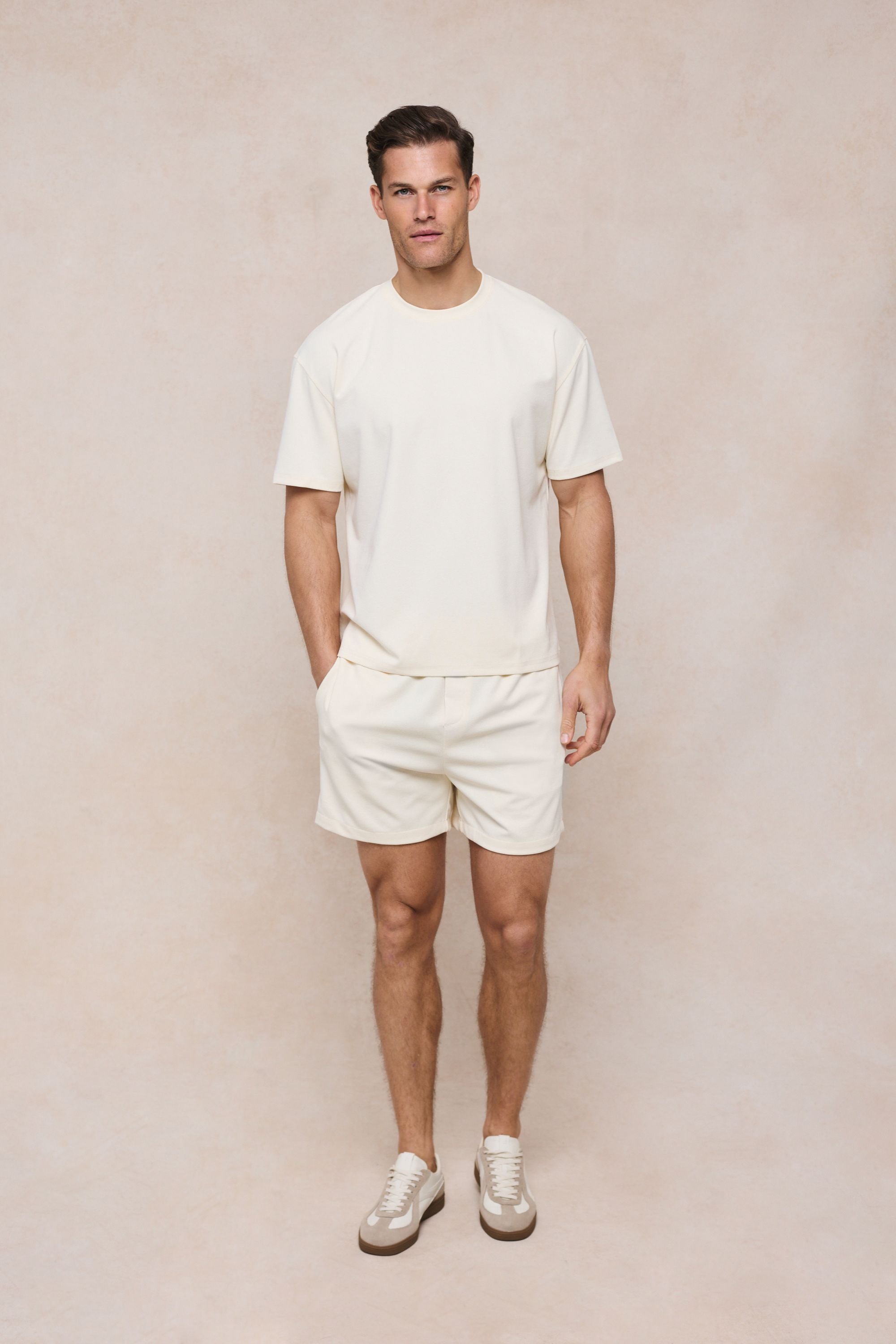 Tomas T-shirt met ronde hals en kreukels - Ecru