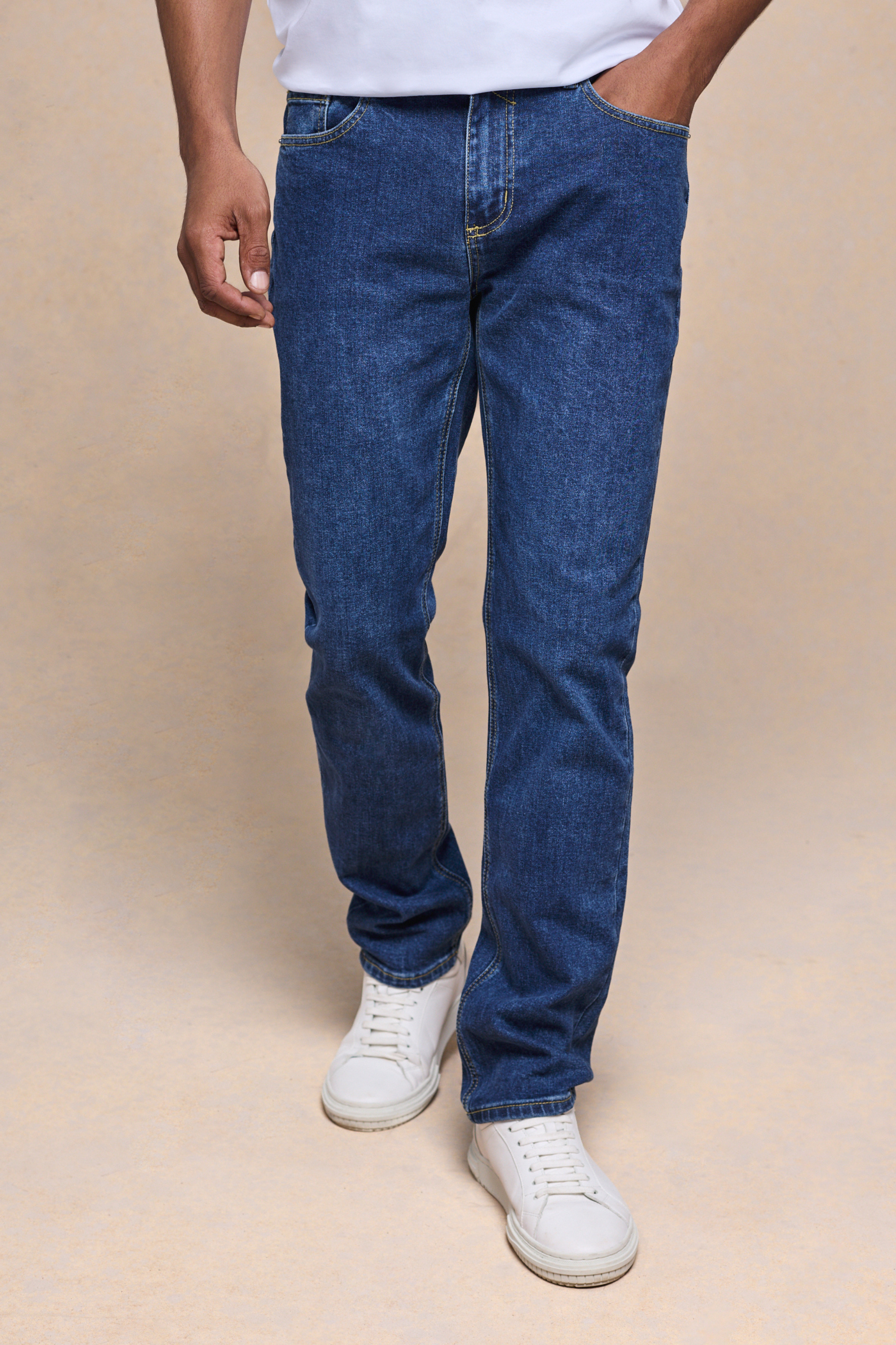 Marco Washed Jeans - Middelblauwe Indigo