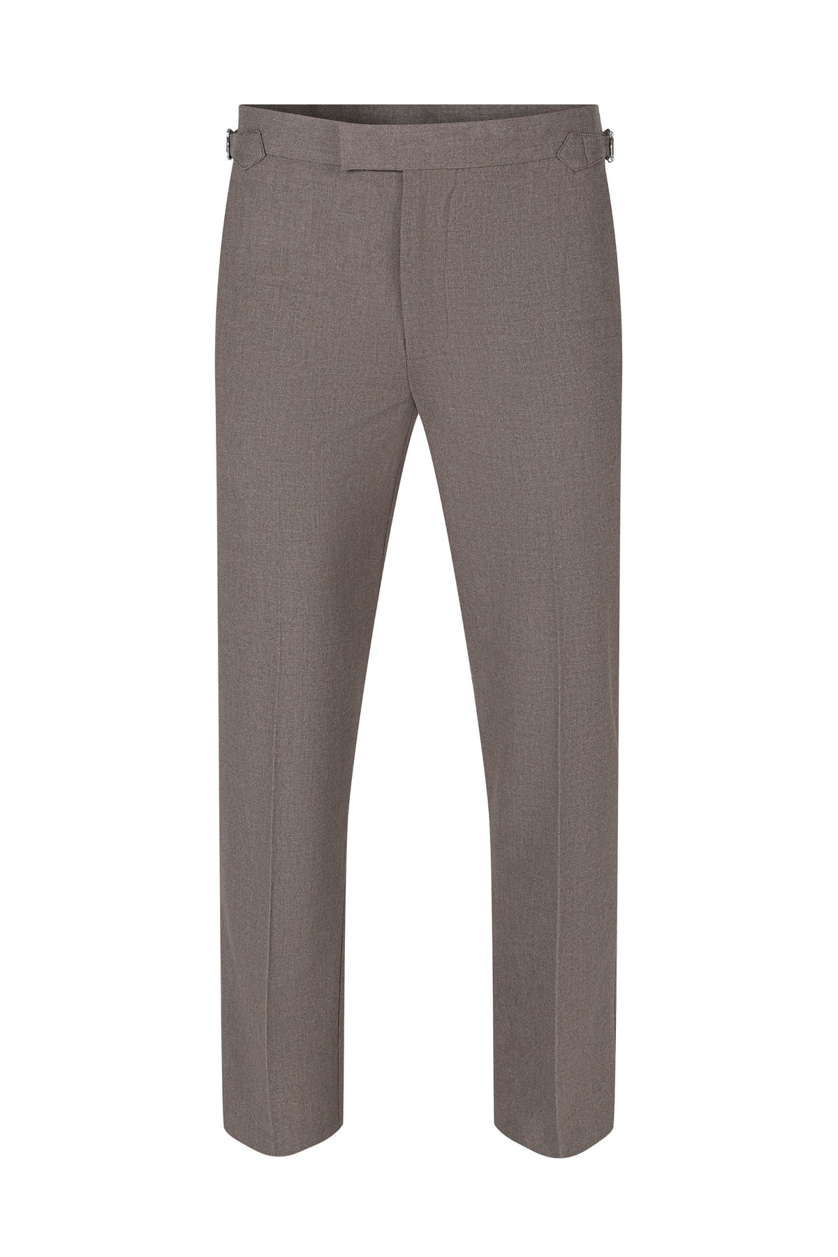 Tristan Soft Tailored Trousers With Adjusters - Taupe Marl