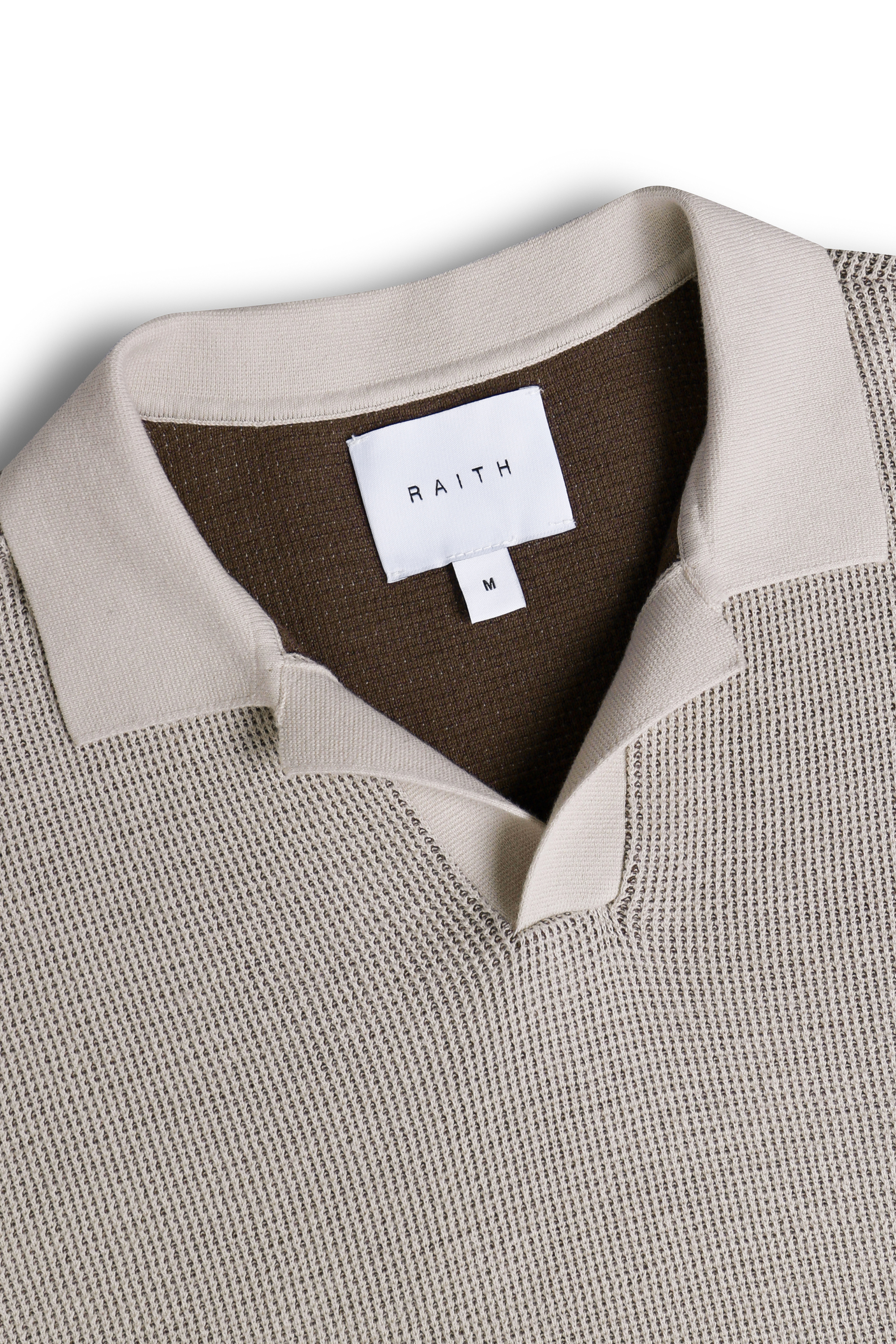 Oscar Two Tone Double Knit Polo Shirt - Neutral