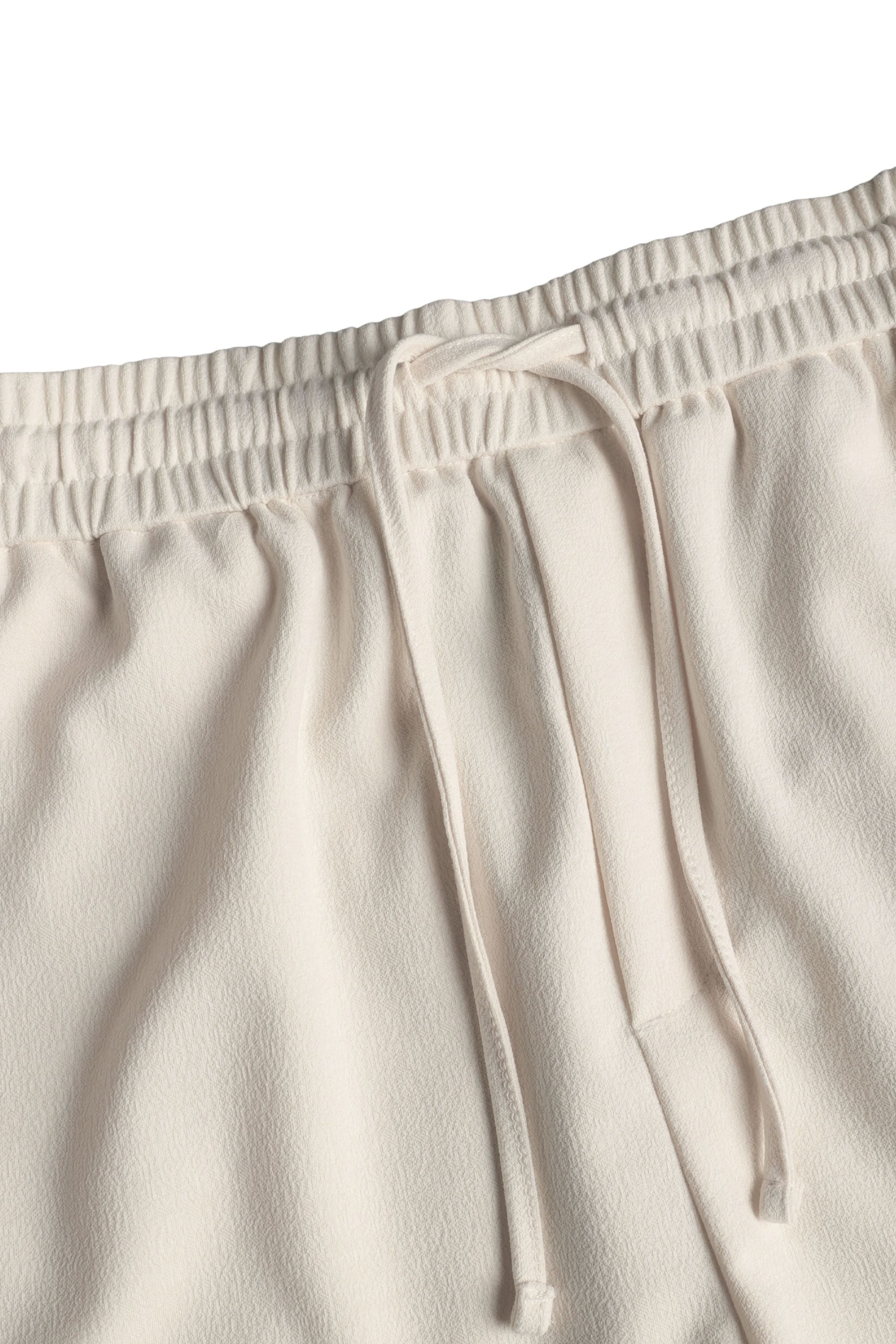 Tomas korte broek met elastische tailleband - Ecru