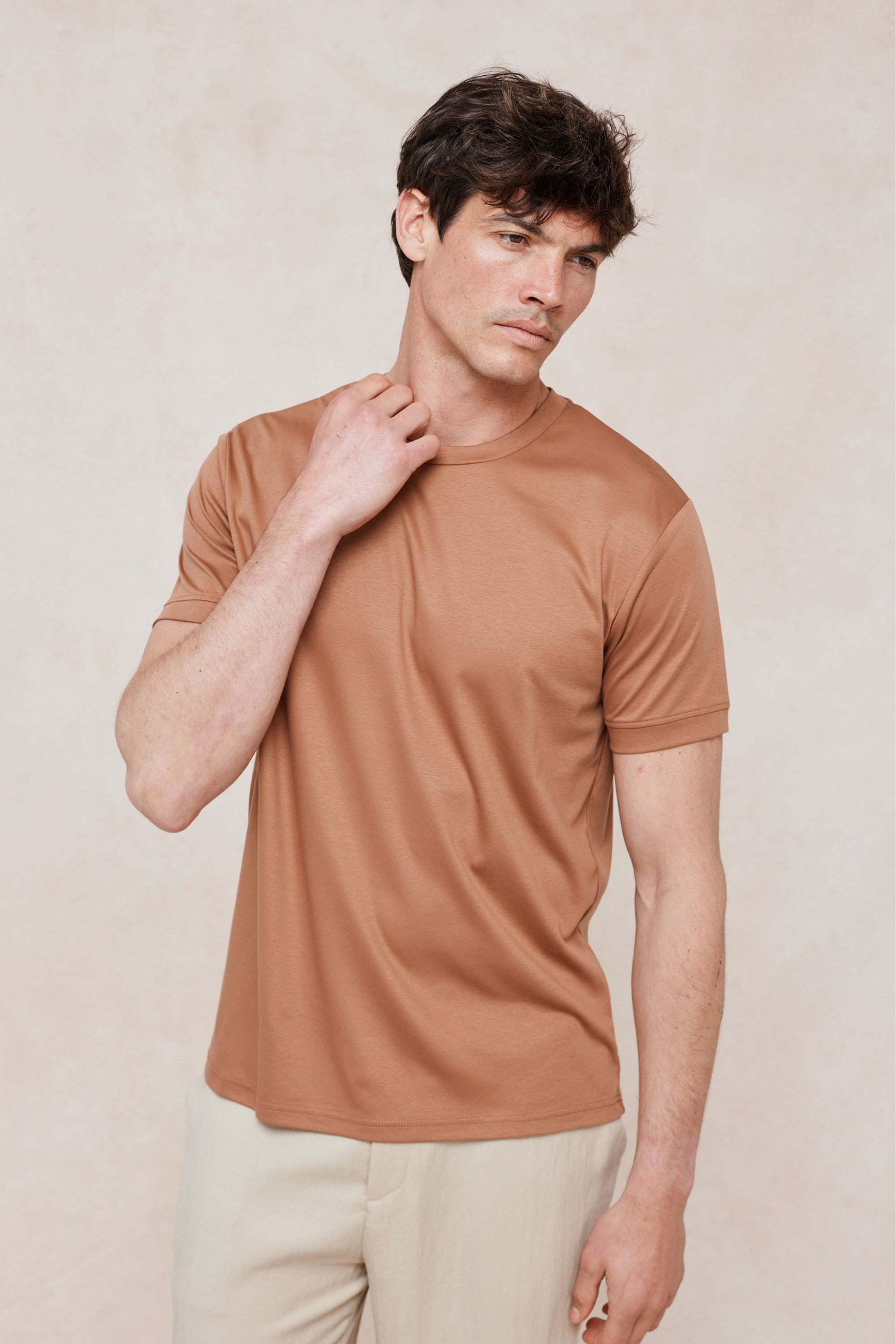 Luxe Mercerised T-Shirt - Rust Orange