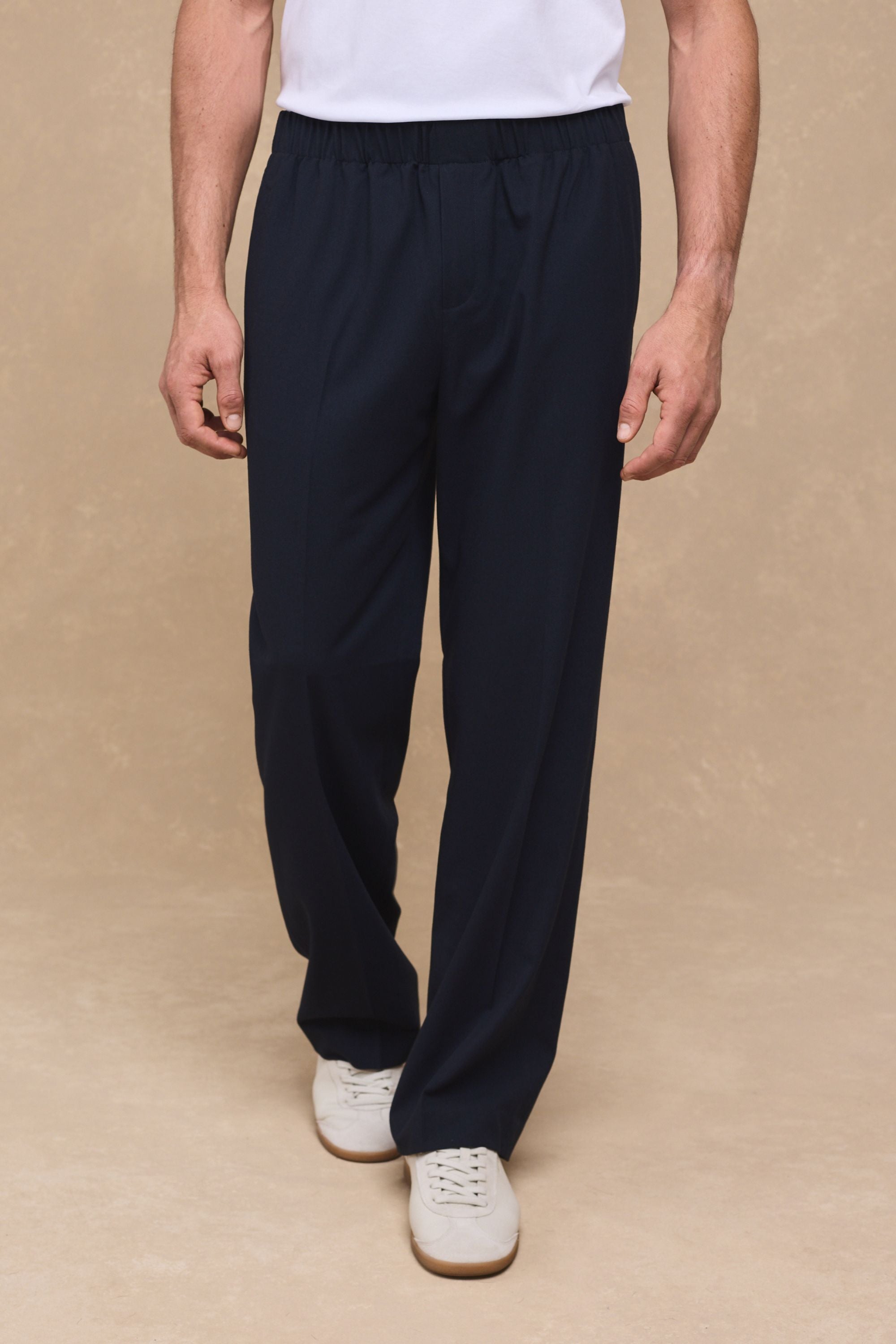 Johan Elasticated Waist Relaxed Fit Trouser - Dark Navy