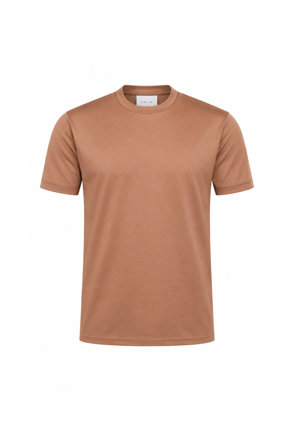 Luxe gemerceriseerd T-shirt - Roestbruin