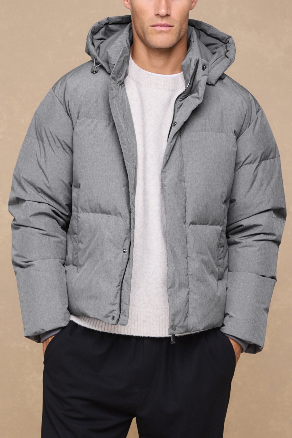 Nico Puffer Coat - Grey Marl