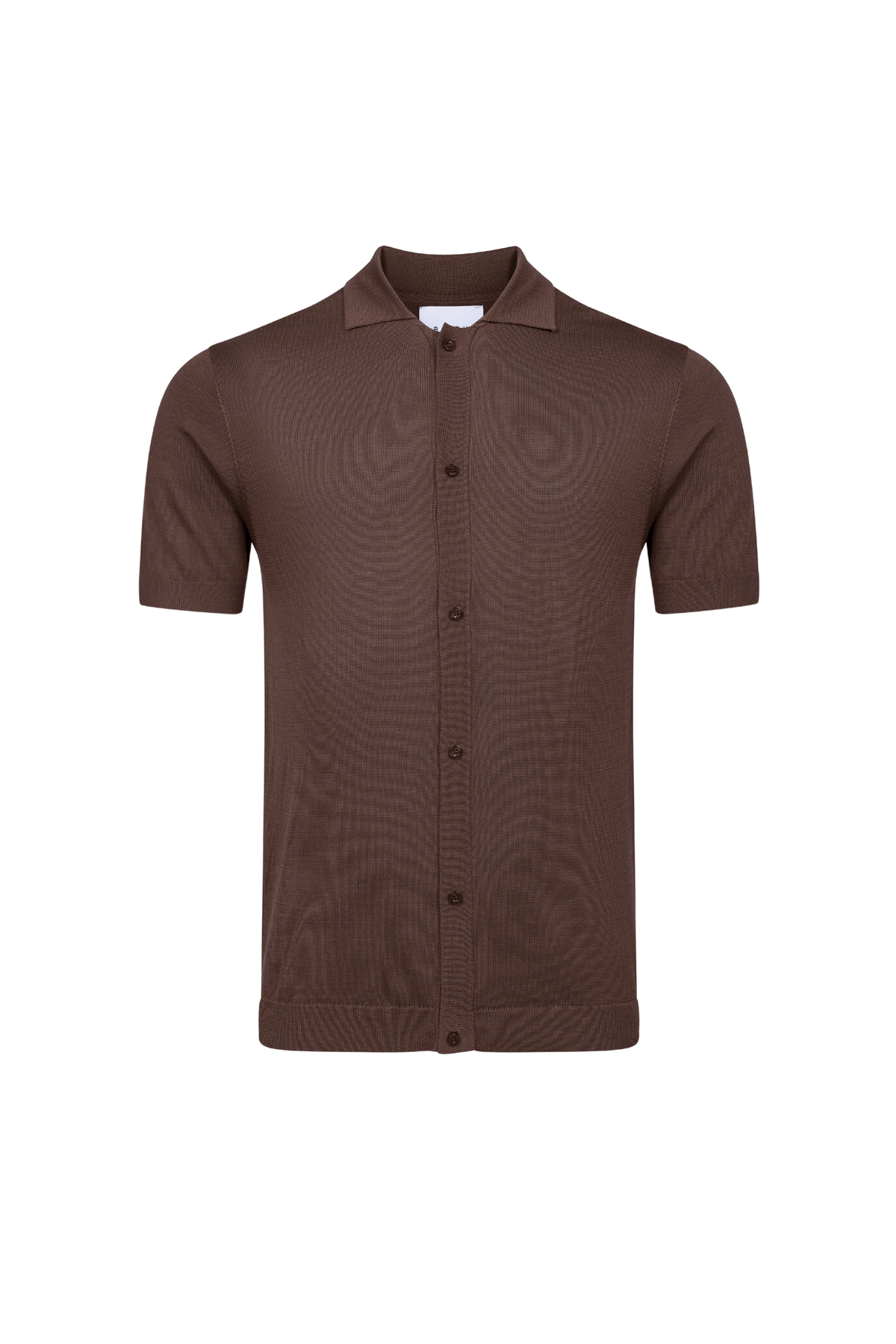 Pedro gebreide blouse met korte mouwen en knoopsluiting - Bruin