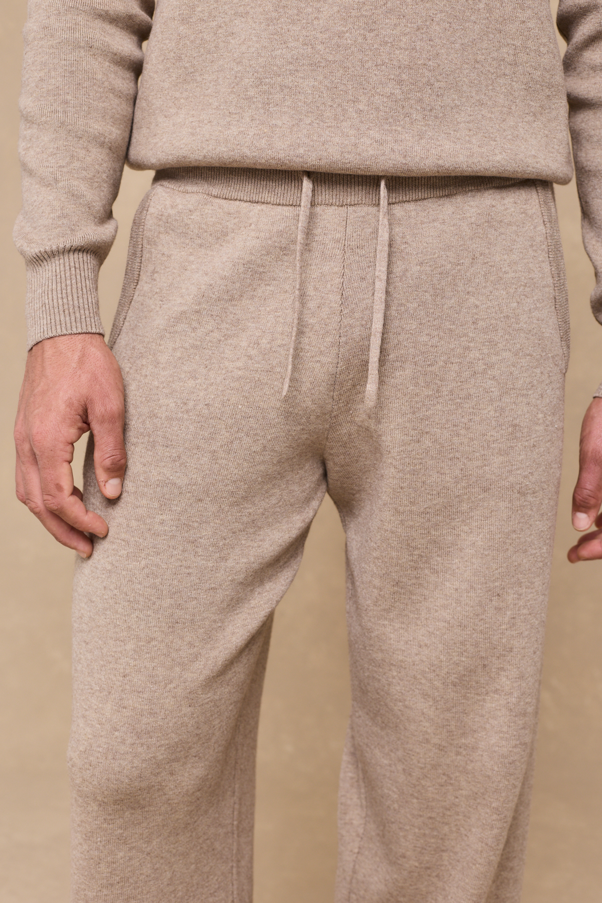Theo Knitted Trouser - Biscuit