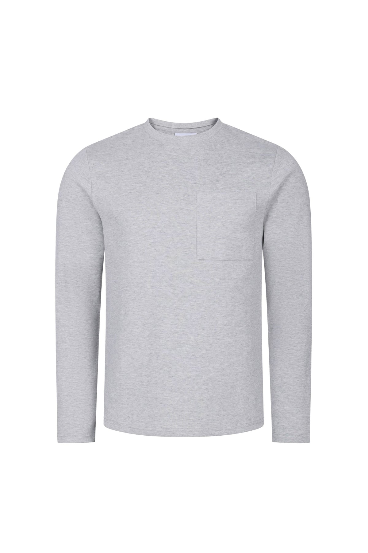Tyler T-shirt met lange mouwen en borstzak - Grijs gemêleerd
