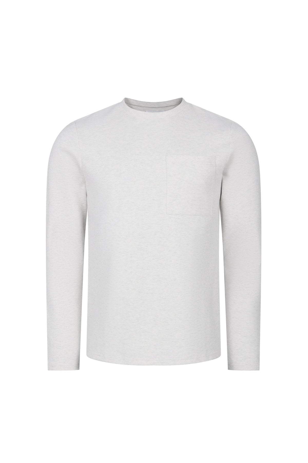 Tyler T-shirt met lange mouwen en borstzak - Stone Marl