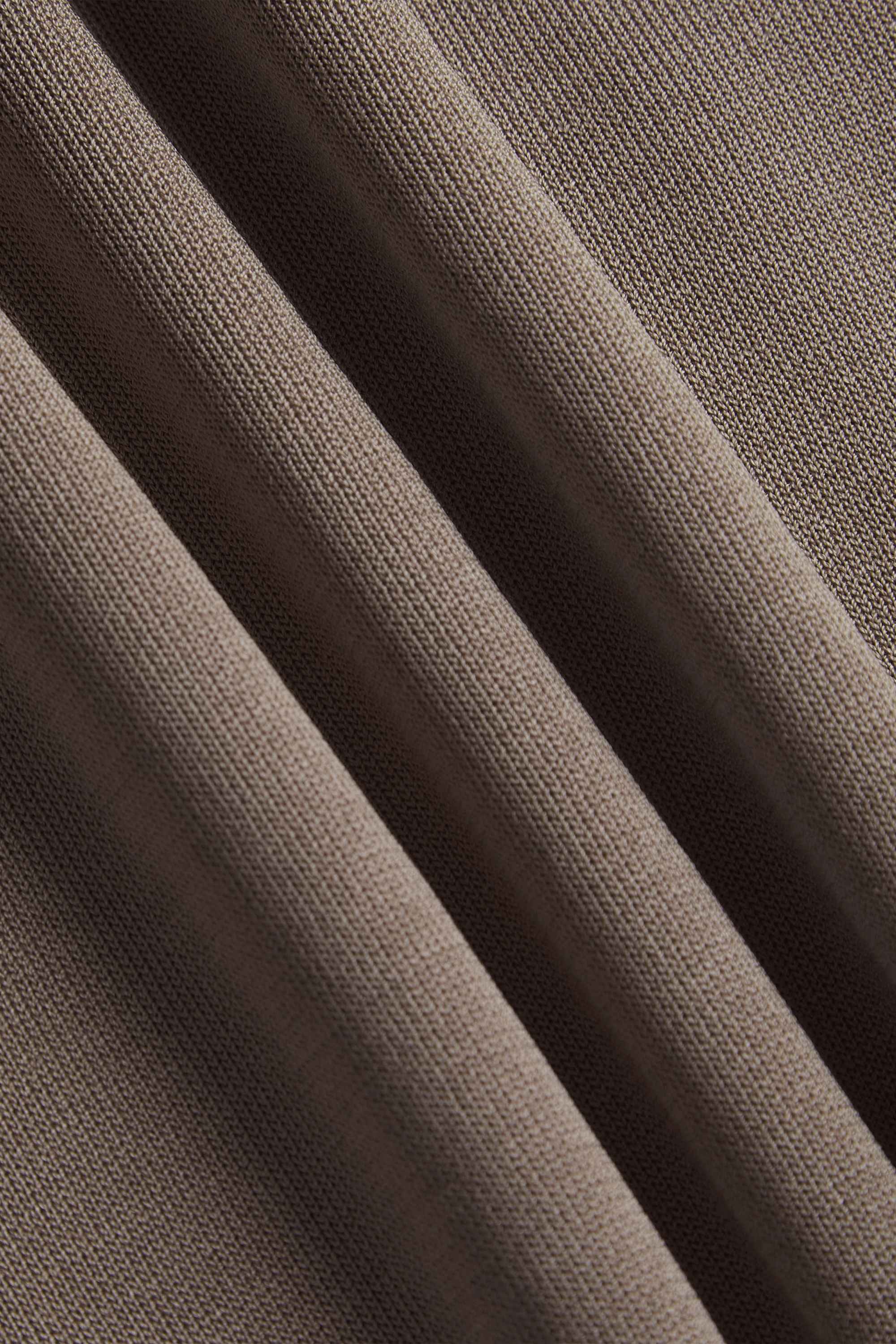 Vida Gebreid Gestreept Poloshirt - Taupe