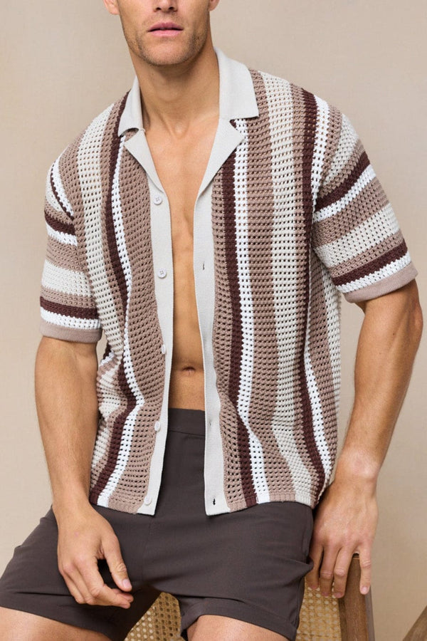 Dell'Amore gehaakt gebreid shirt - bruin