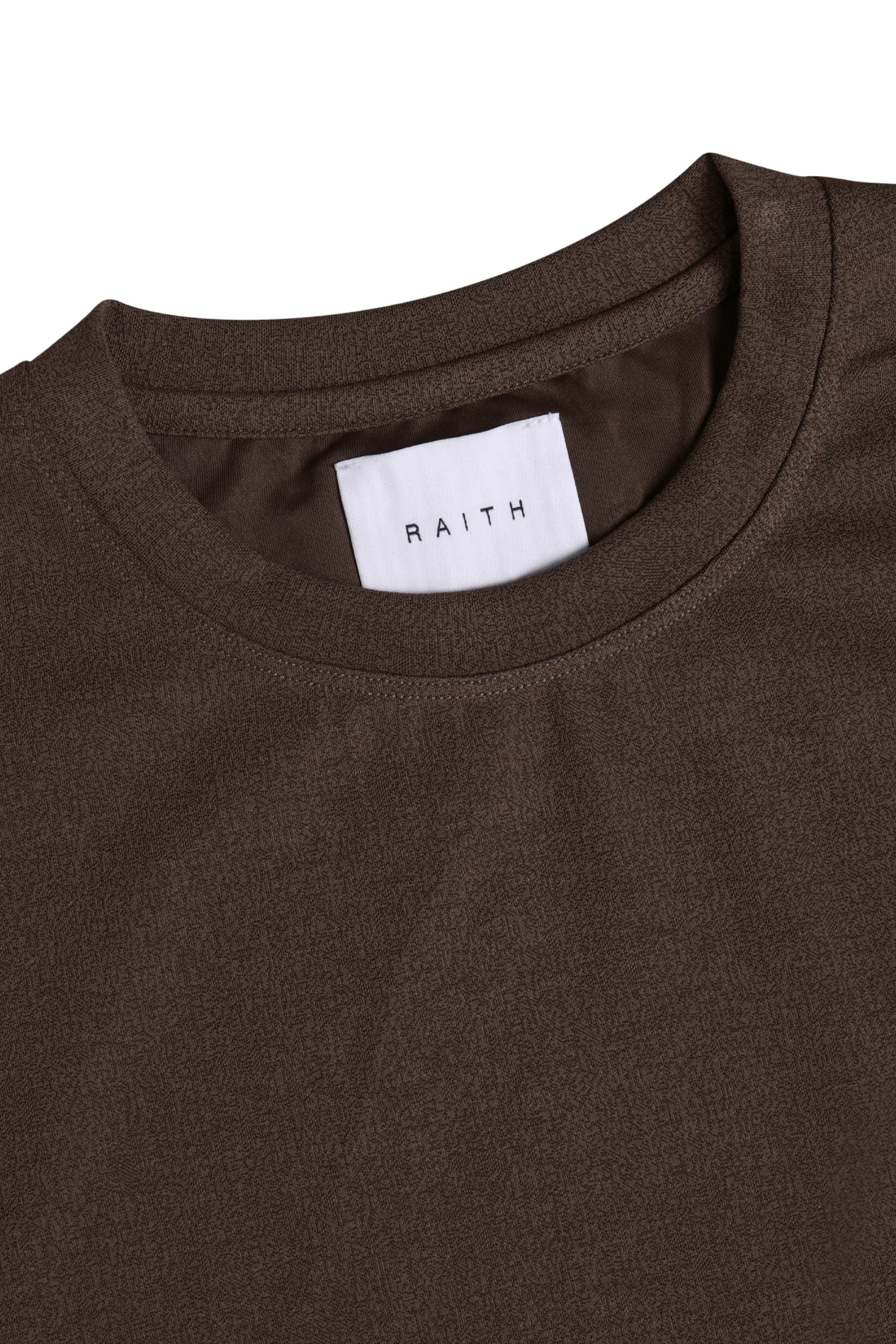 Tomas T-shirt met ronde hals en kreukels - Donkerbruin