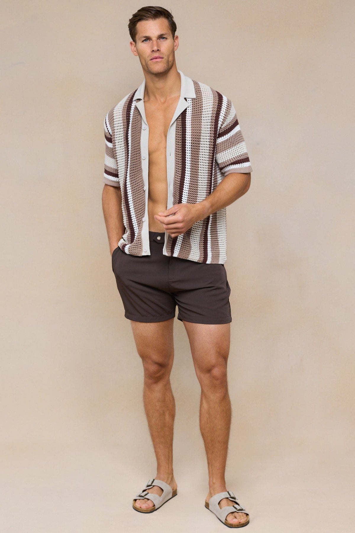 Dell'Amore gehaakt gebreid shirt - bruin