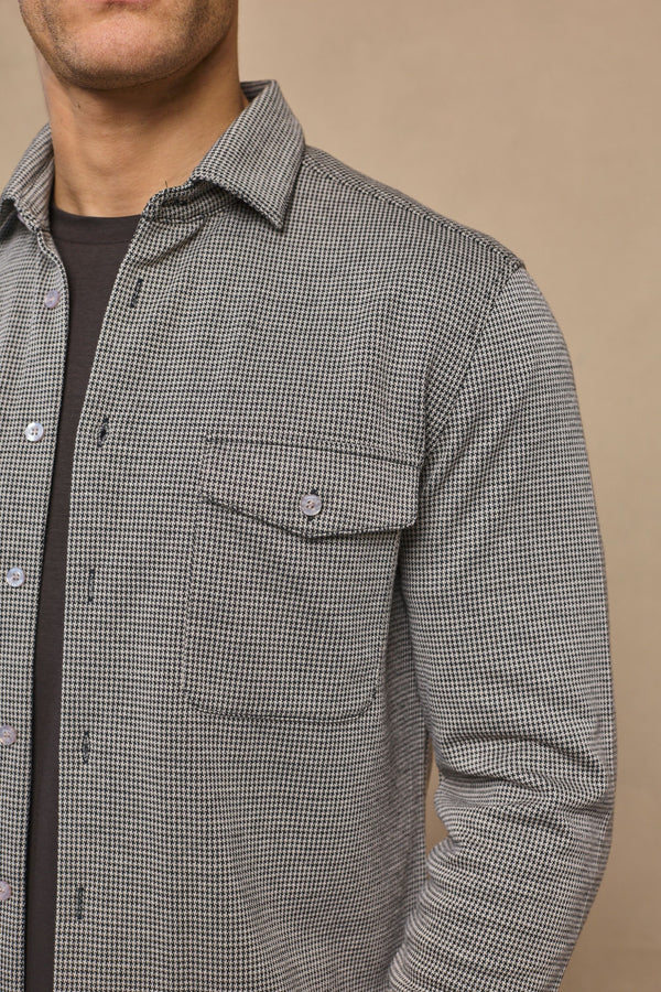 Joseph Dogtooth Overhemd - Zwart/Bruin
