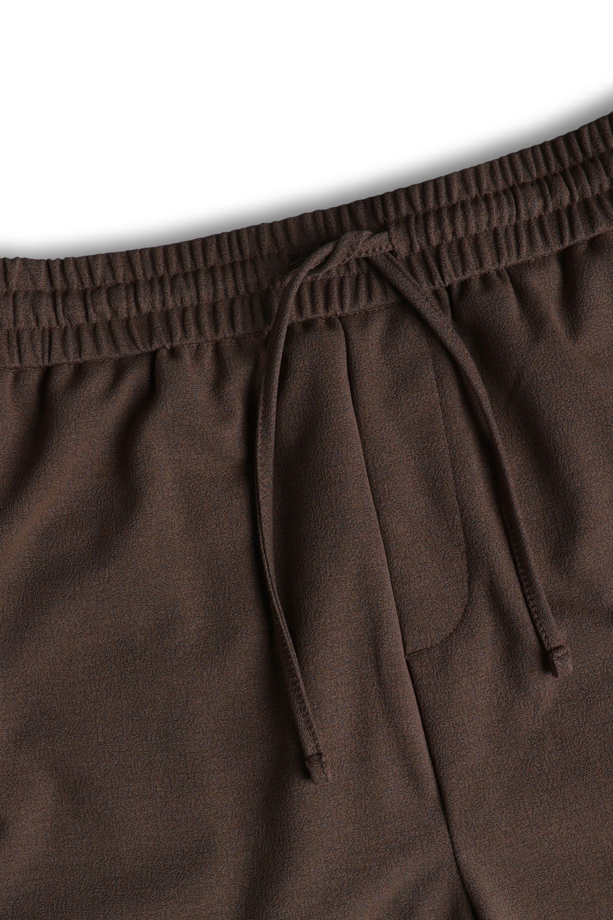 Tomas korte broek met elastische tailleband - Donkerbruin
