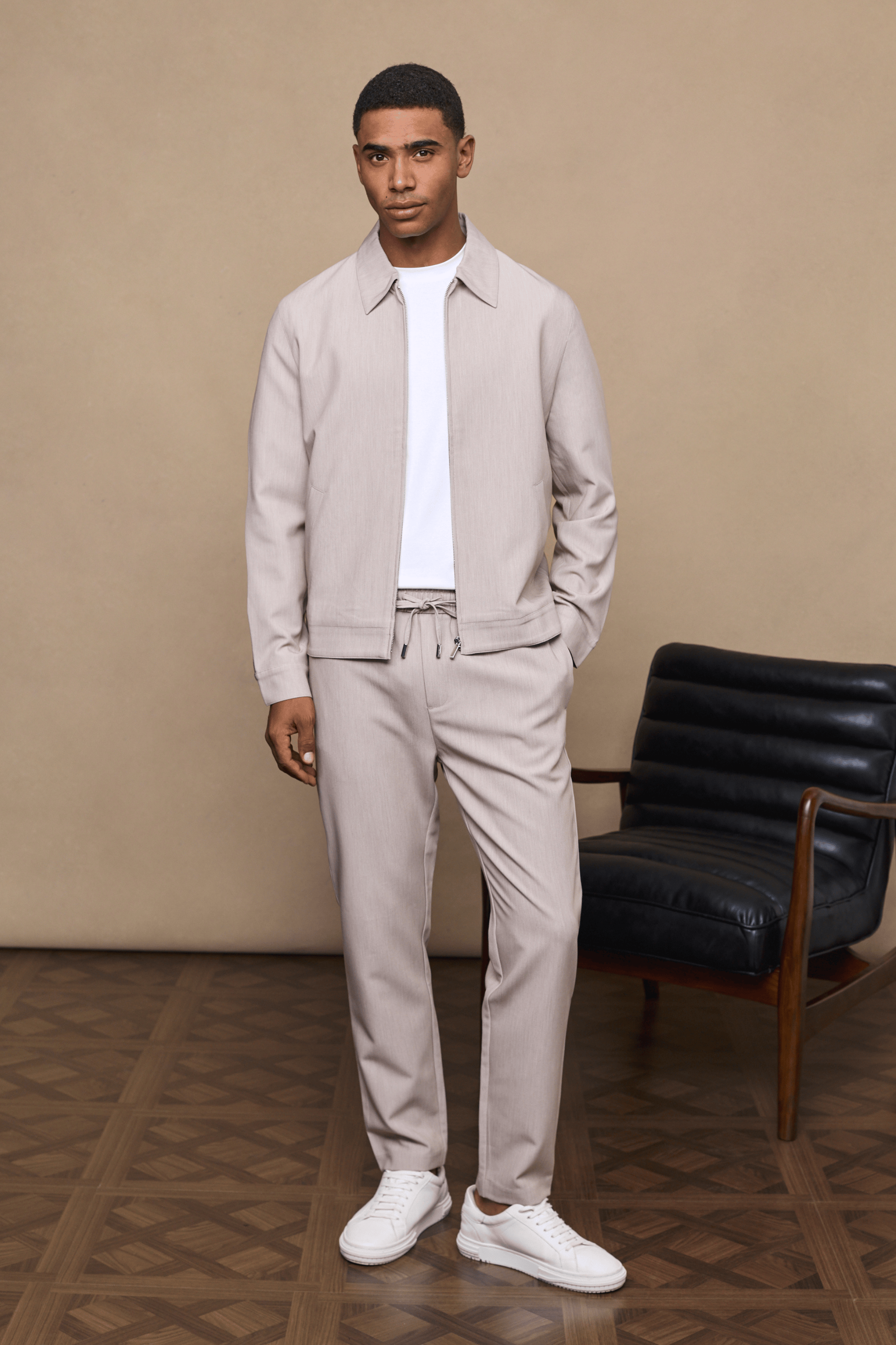 Emilio Everyday Tapered Trouser - Havermout Marmer