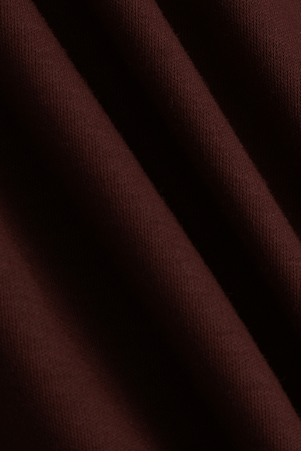 Luxe gemerceriseerd T-shirt - Roestbruin