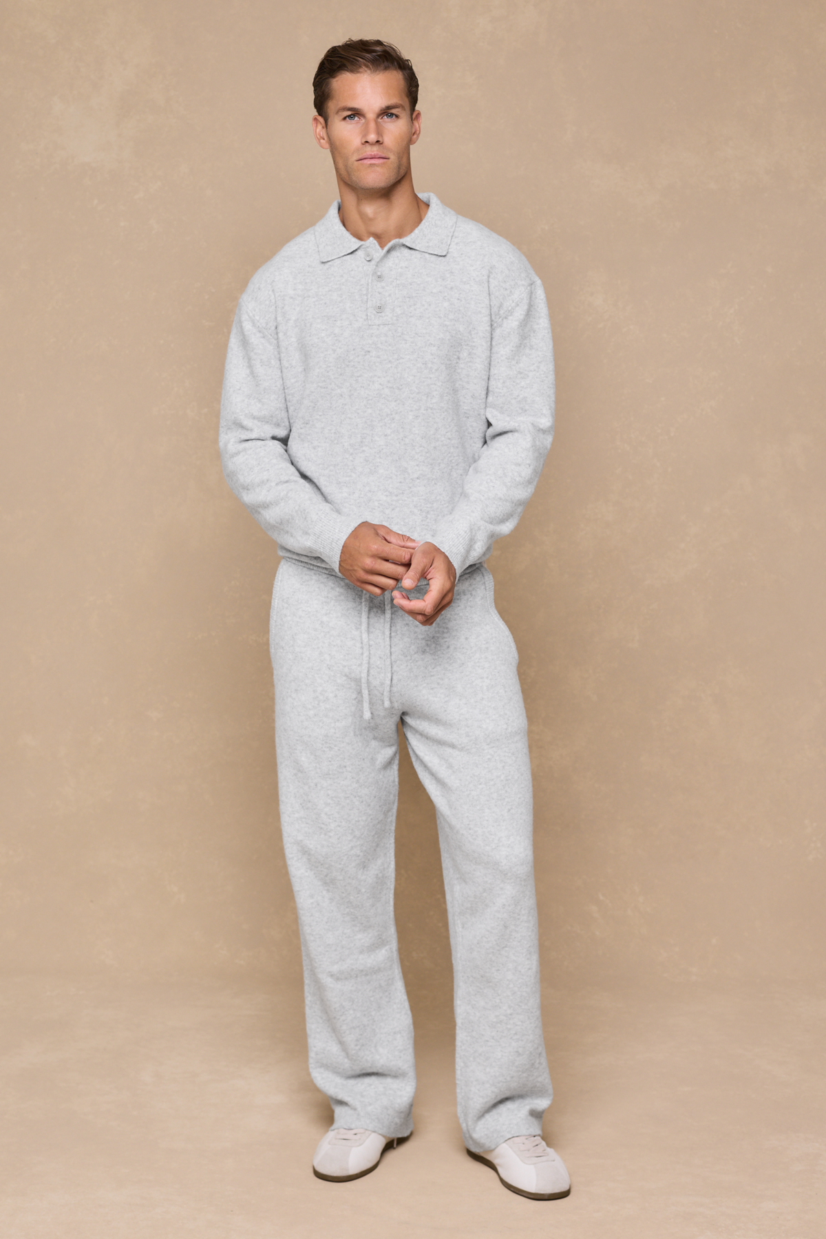 Otto Knitted Trousers - Grey Marl