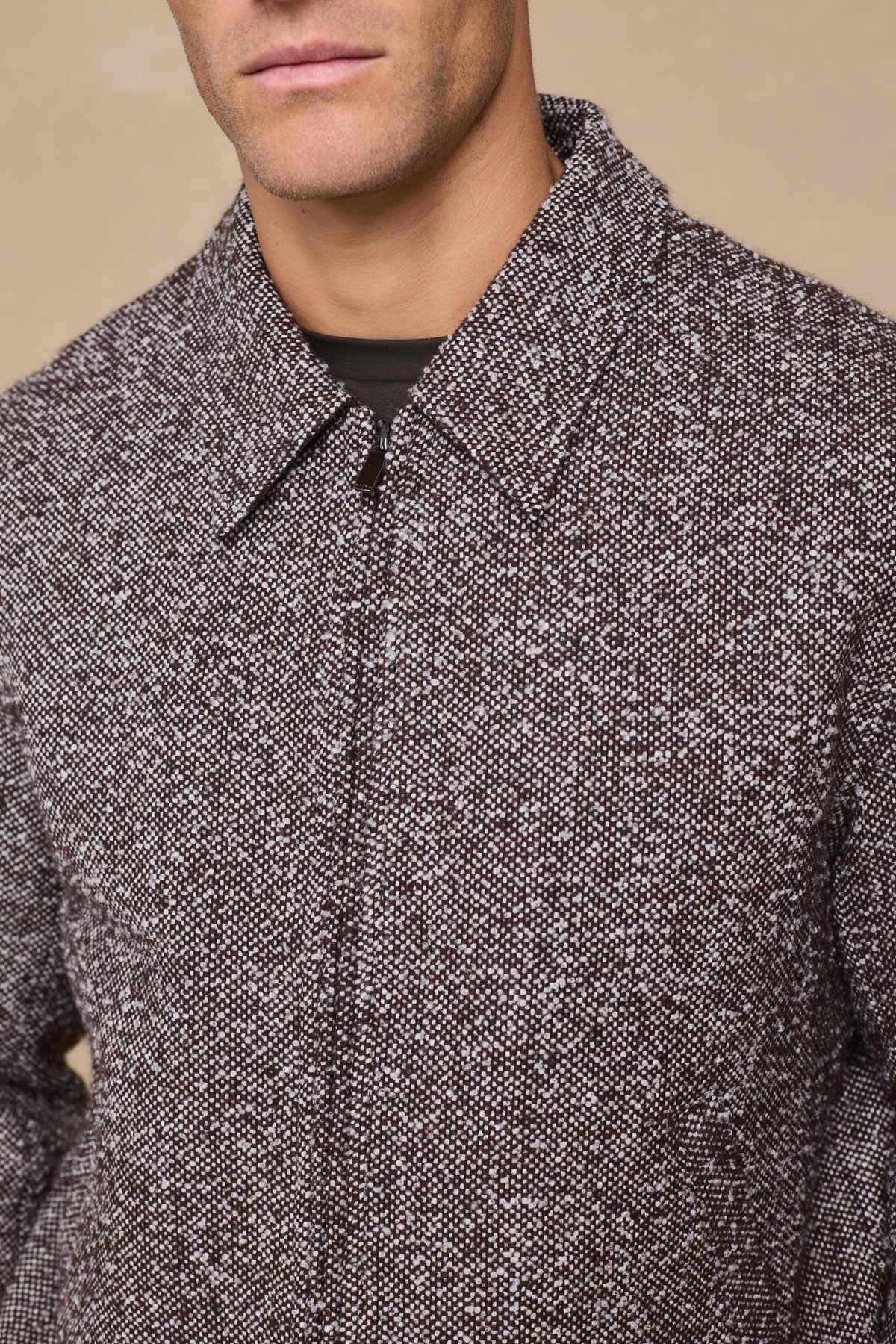 Bjorn Zip Through Blouson - Brown Multi