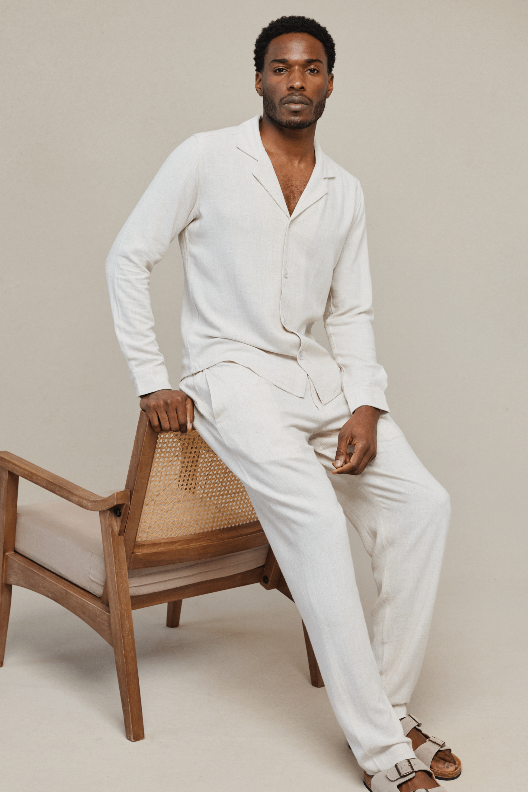 Cami Linen Straight Leg Trouser - Oatmeal