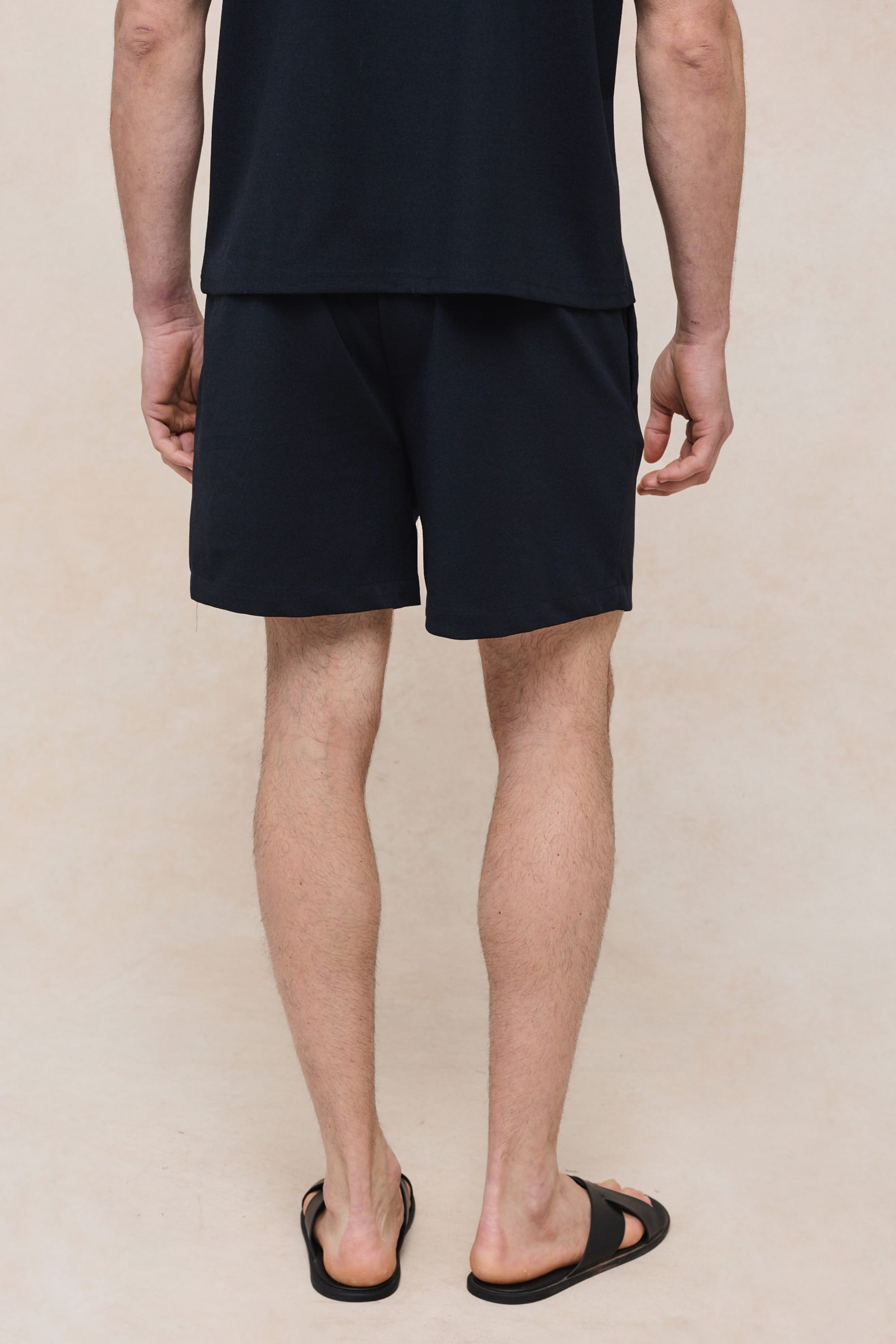 Tomas korte broek met elastische tailleband - marineblauw