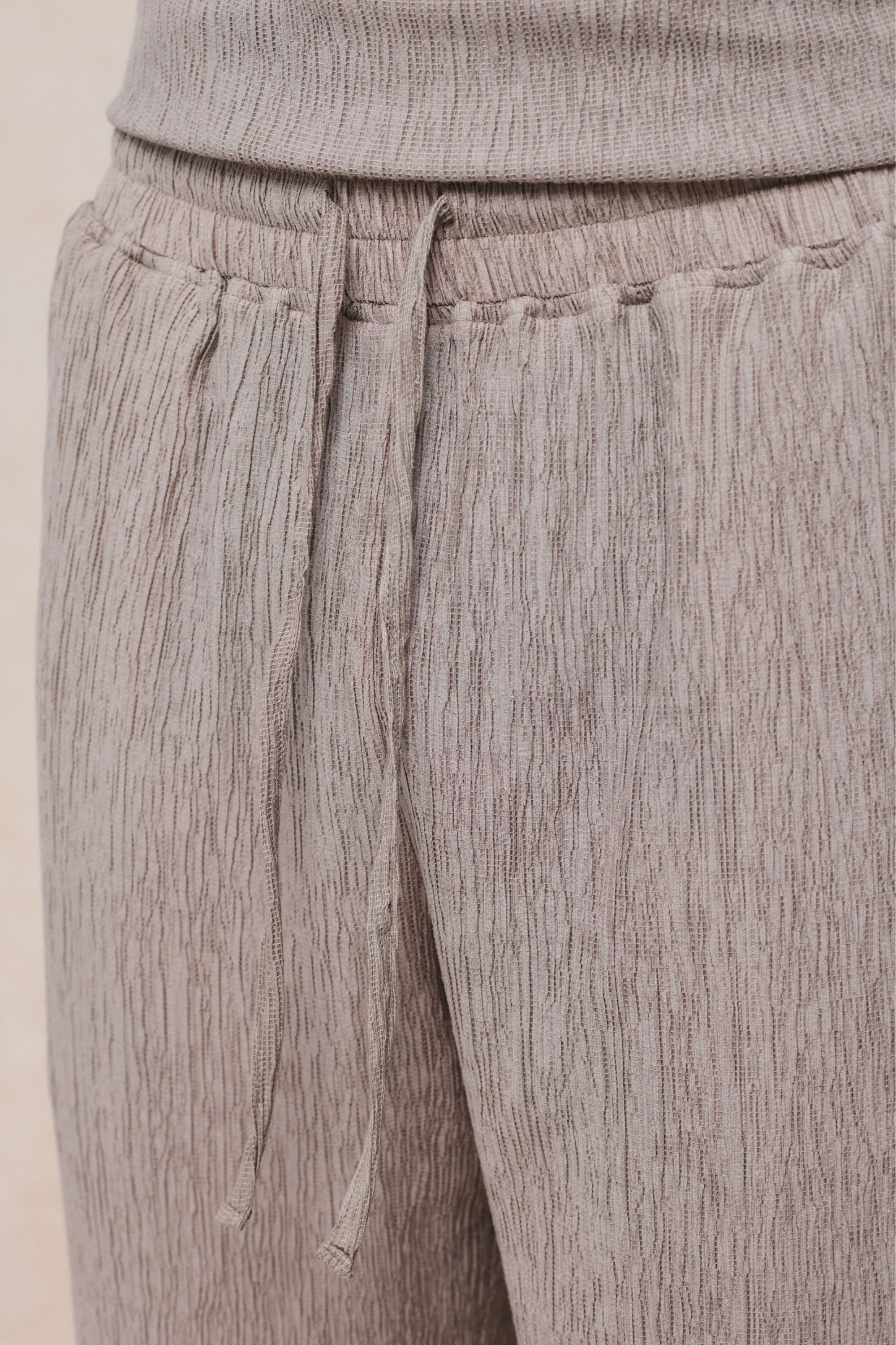Arty broek met gekreukte elastische tailleband - Paddestoel
