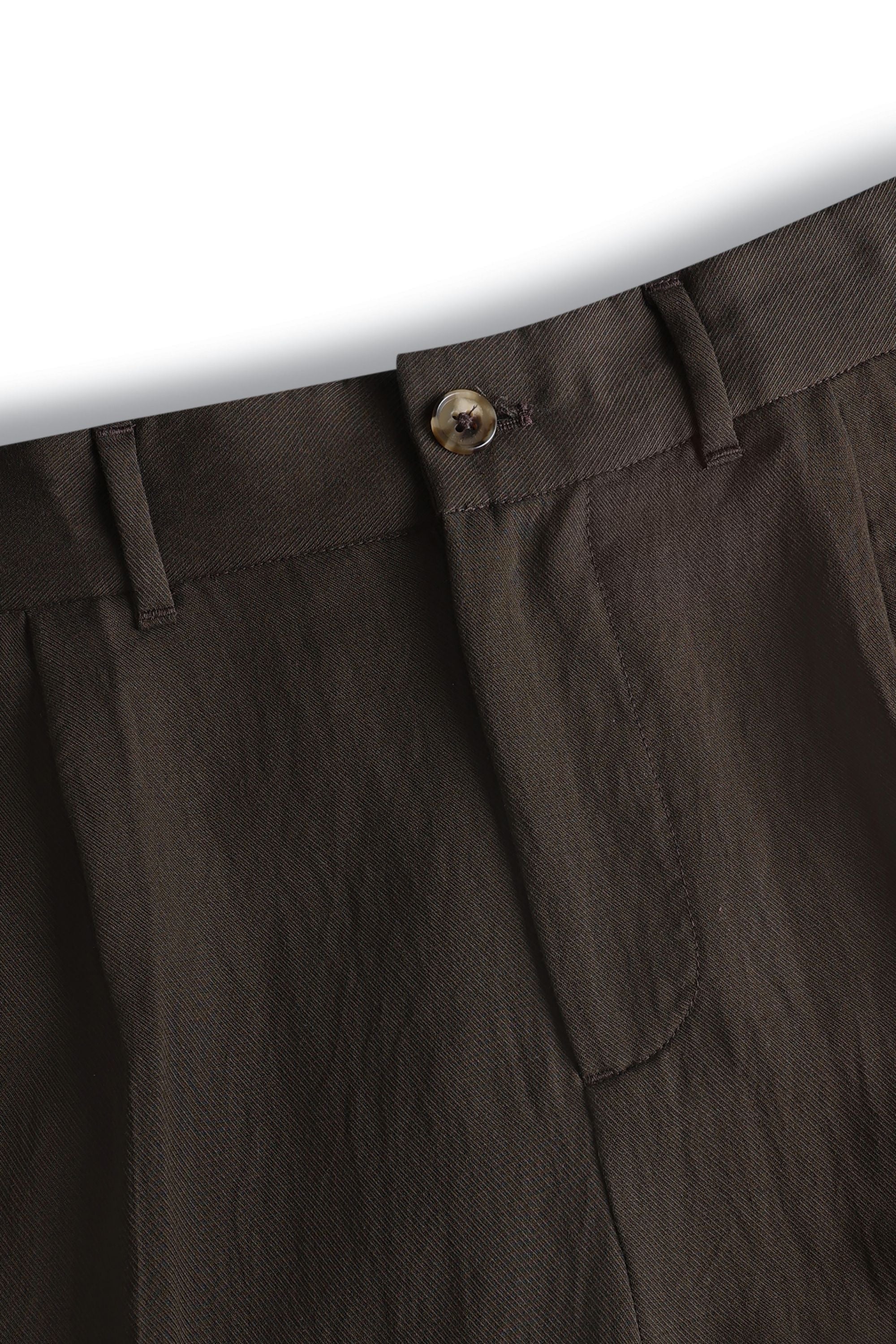 Helio Pleated Relaxed Trouser - Brown