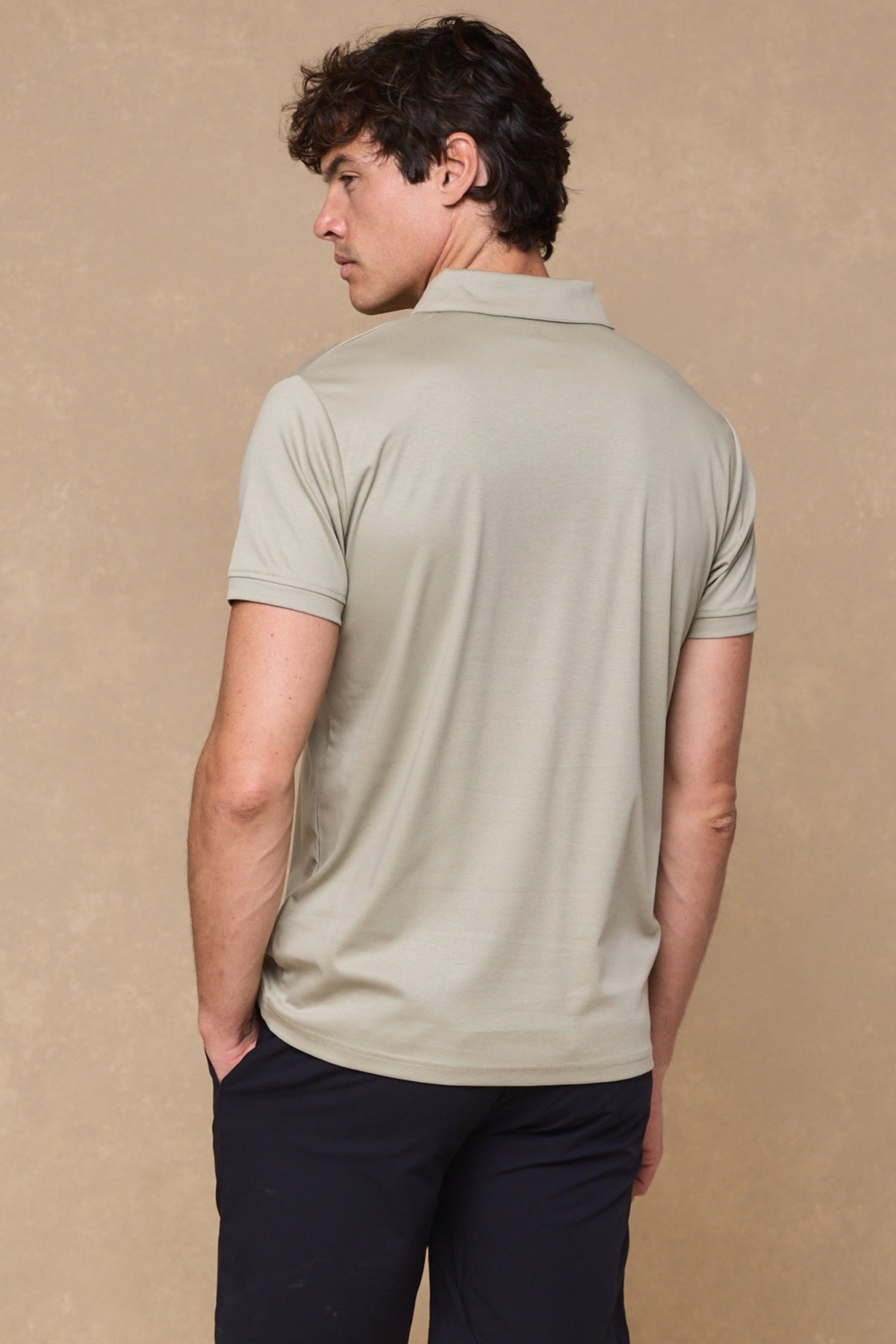 Santi Mercerised Polo Shirt - Light Sage