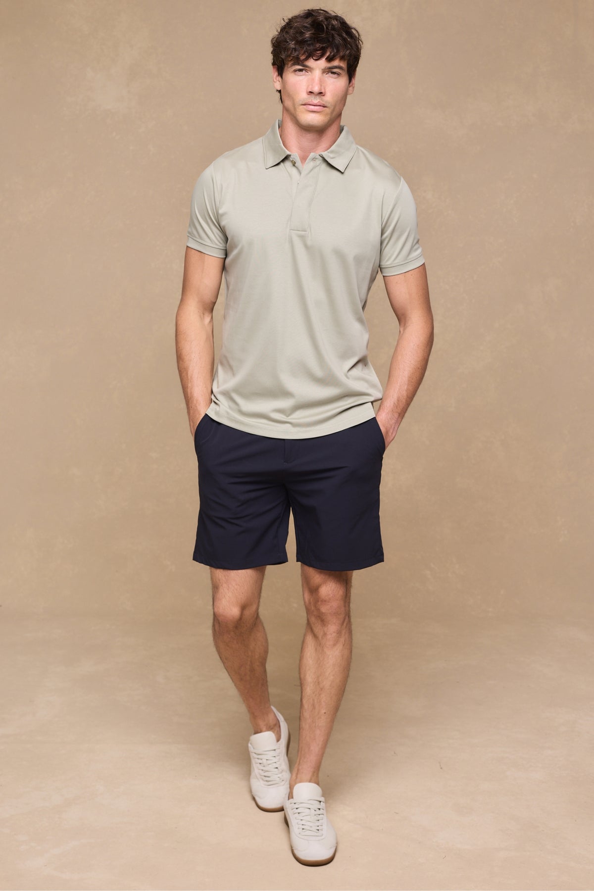 Santi gemerceriseerd poloshirt - Licht saliegroen