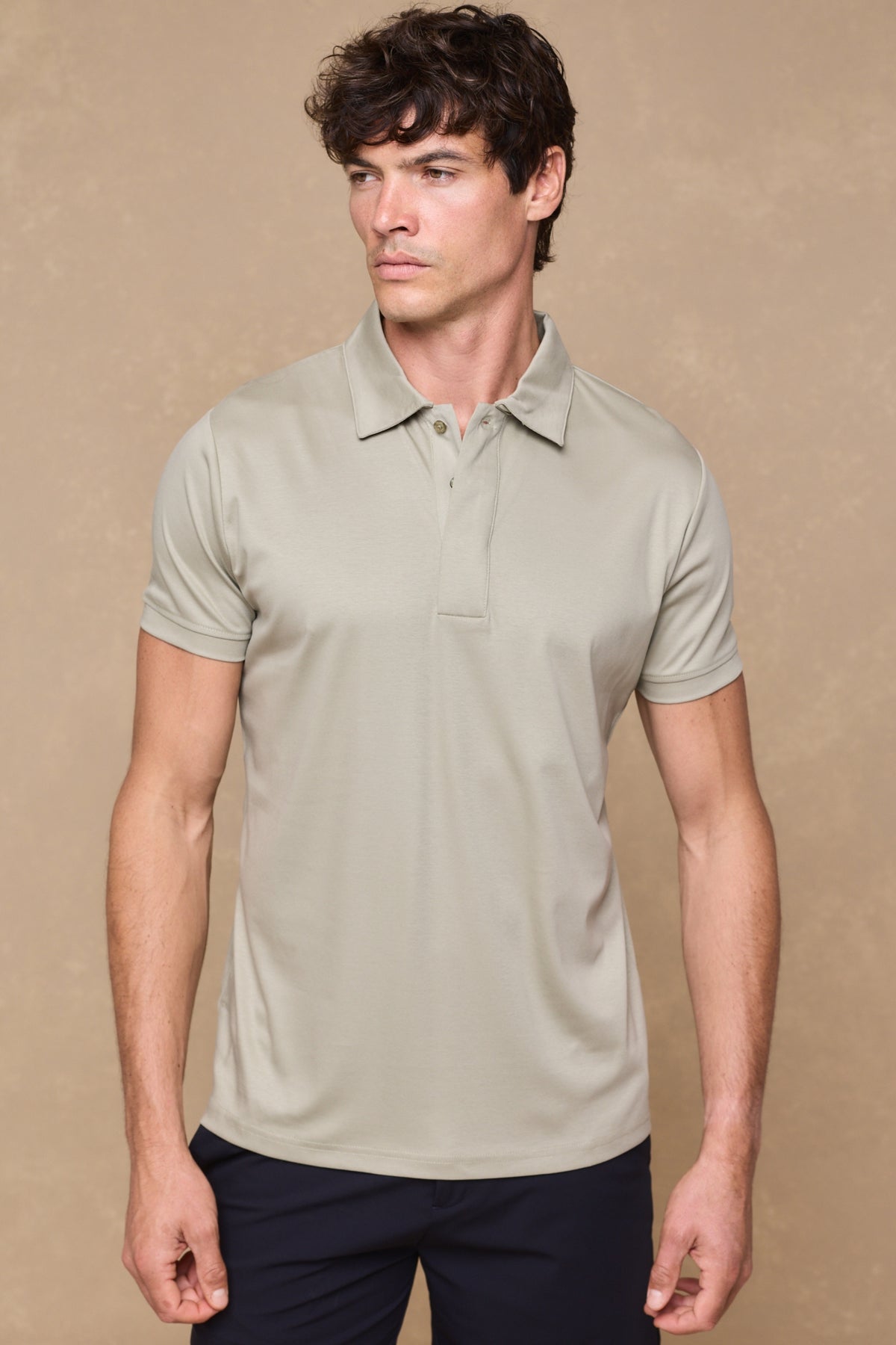Santi Mercerised Polo Shirt - Light Sage