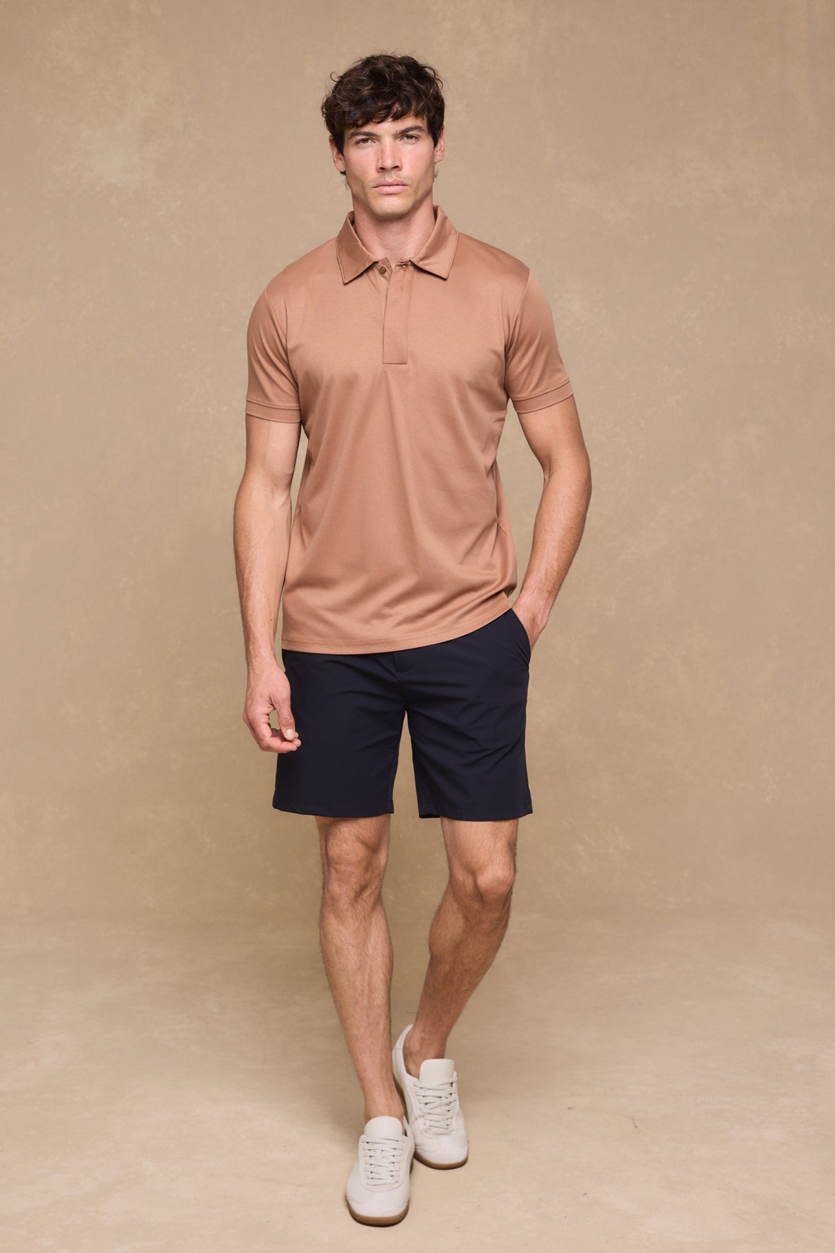 Santi Mercerised Polo Shirt - Rust Orange
