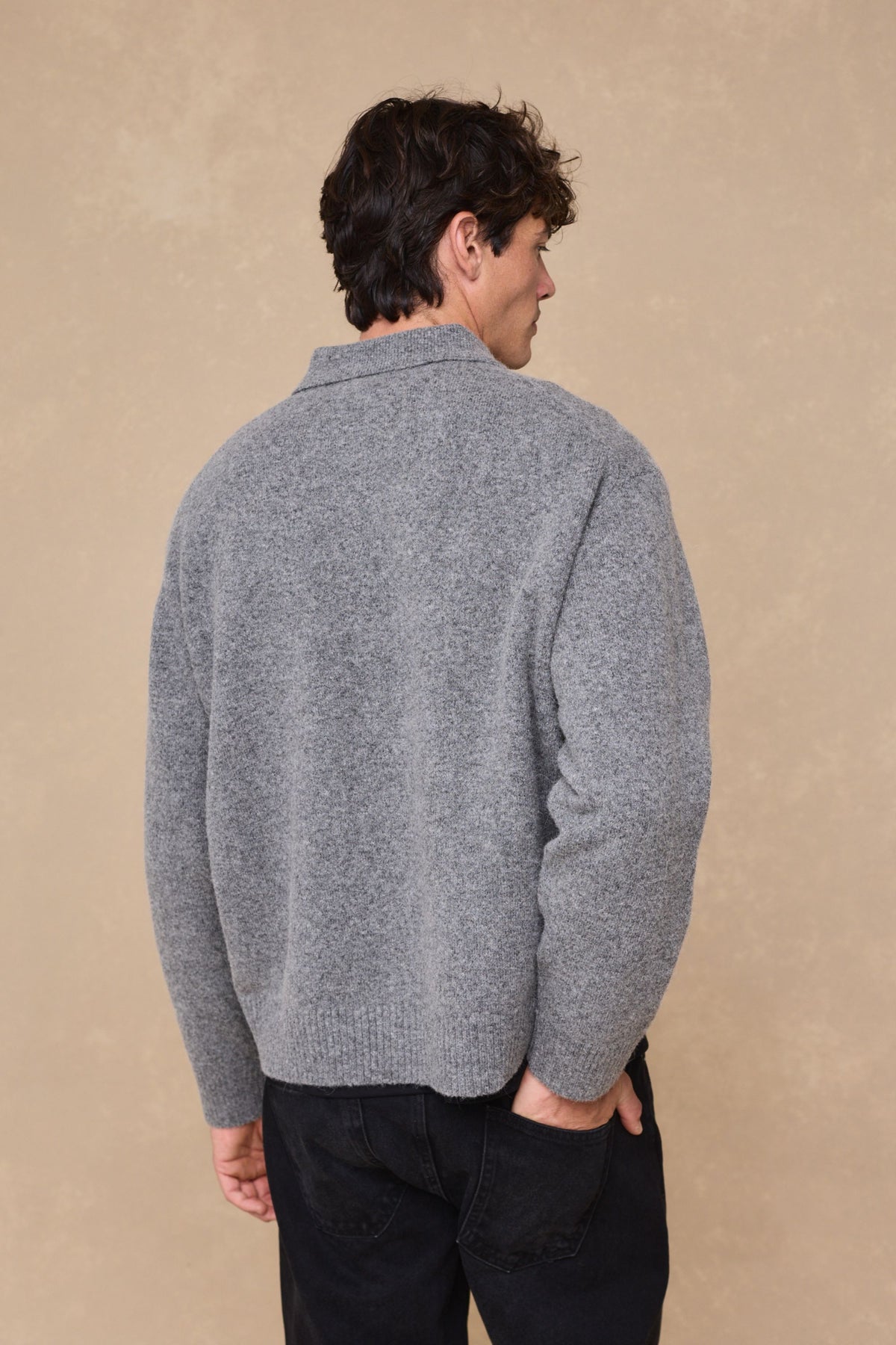 Niles Boiled Button Thru Cardigan - Grey Marl