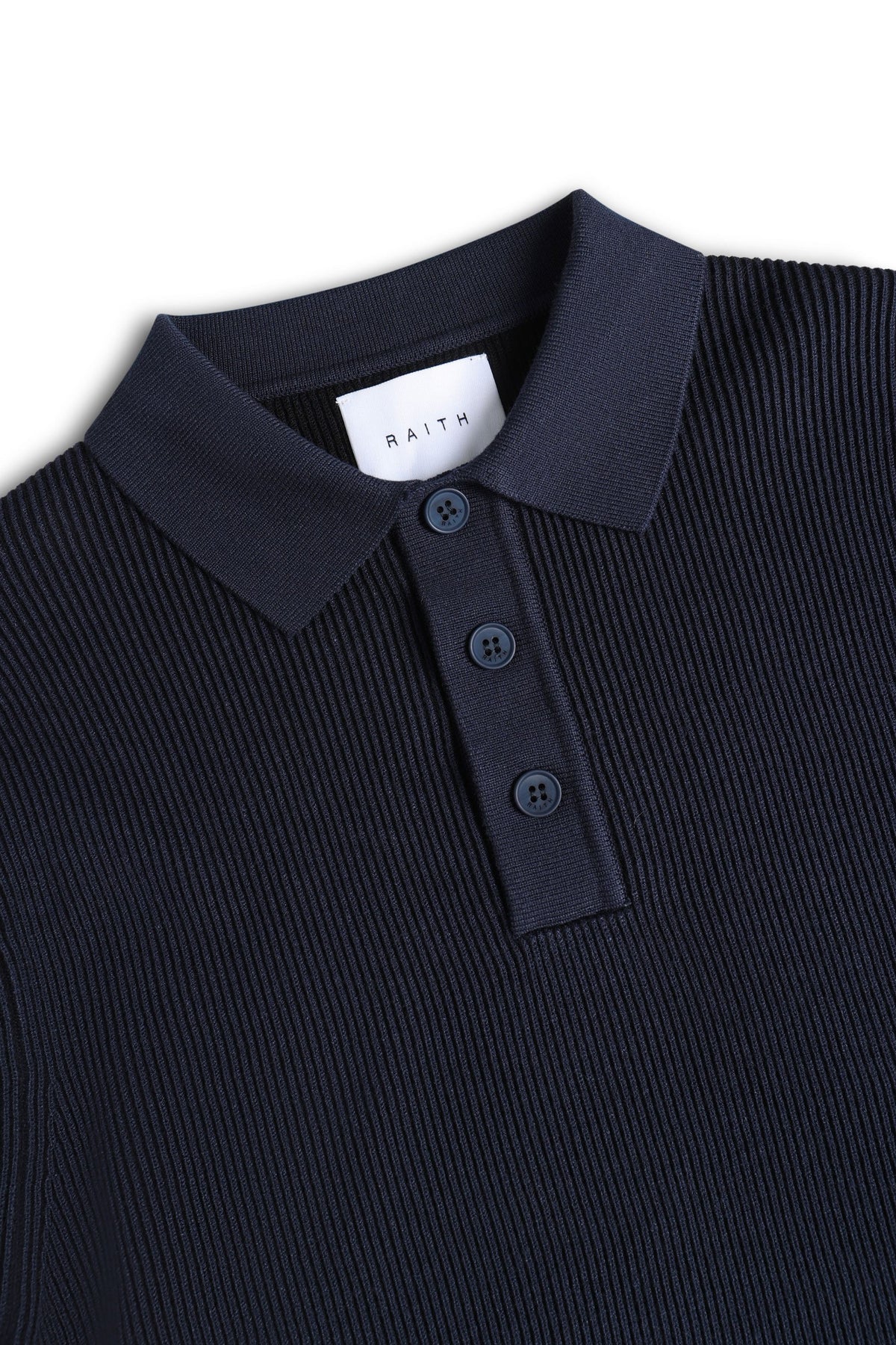 Angus geribbelde polo - marineblauw