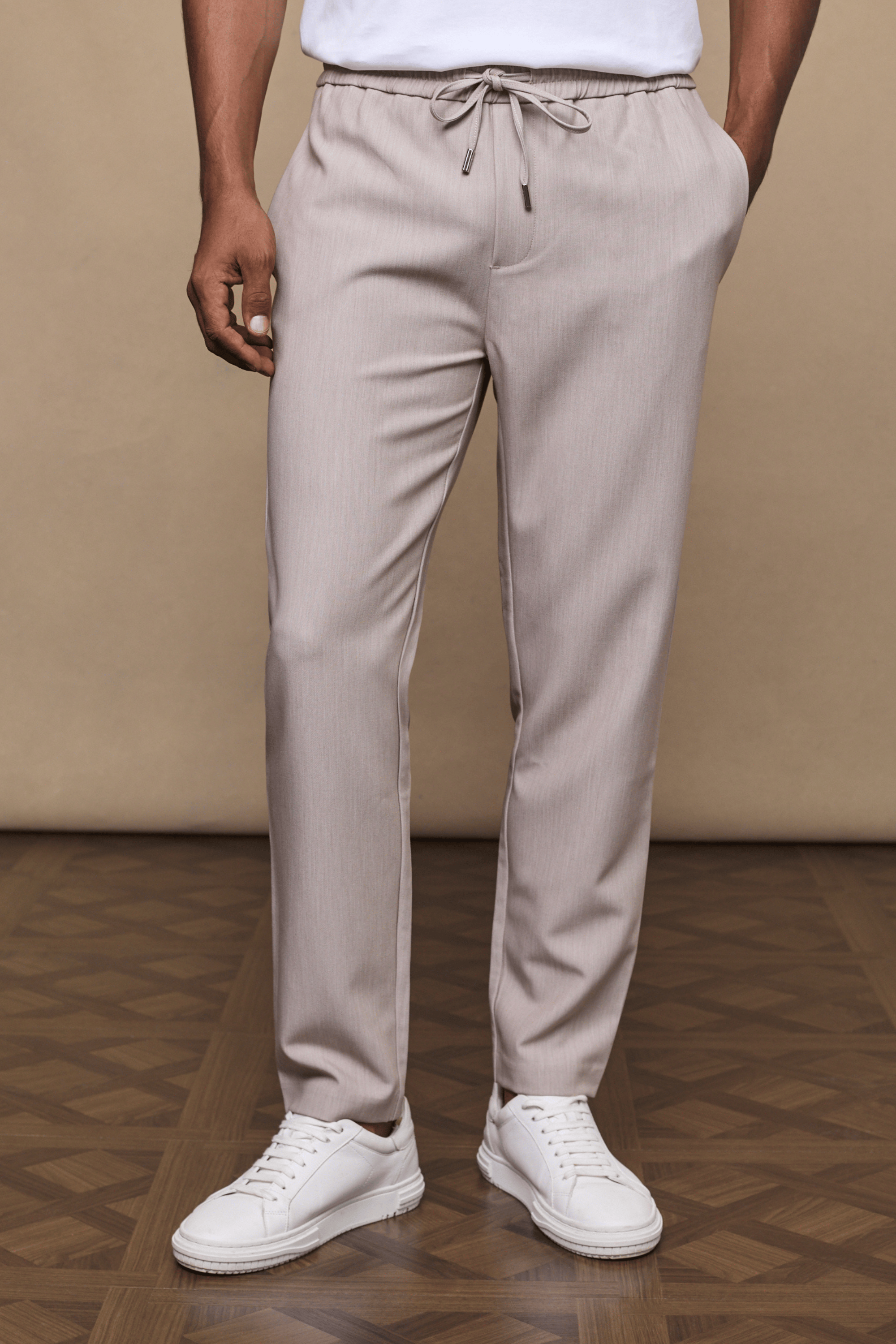 Emilio Everyday Tapered Trouser - Havermout Marmer