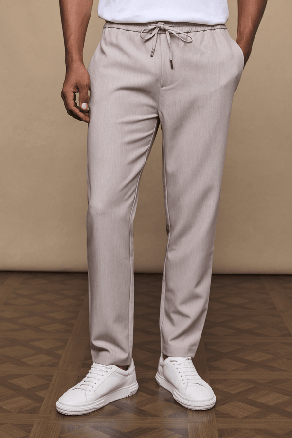 Emilio Everyday Tapered Trouser - Havermout Marmer