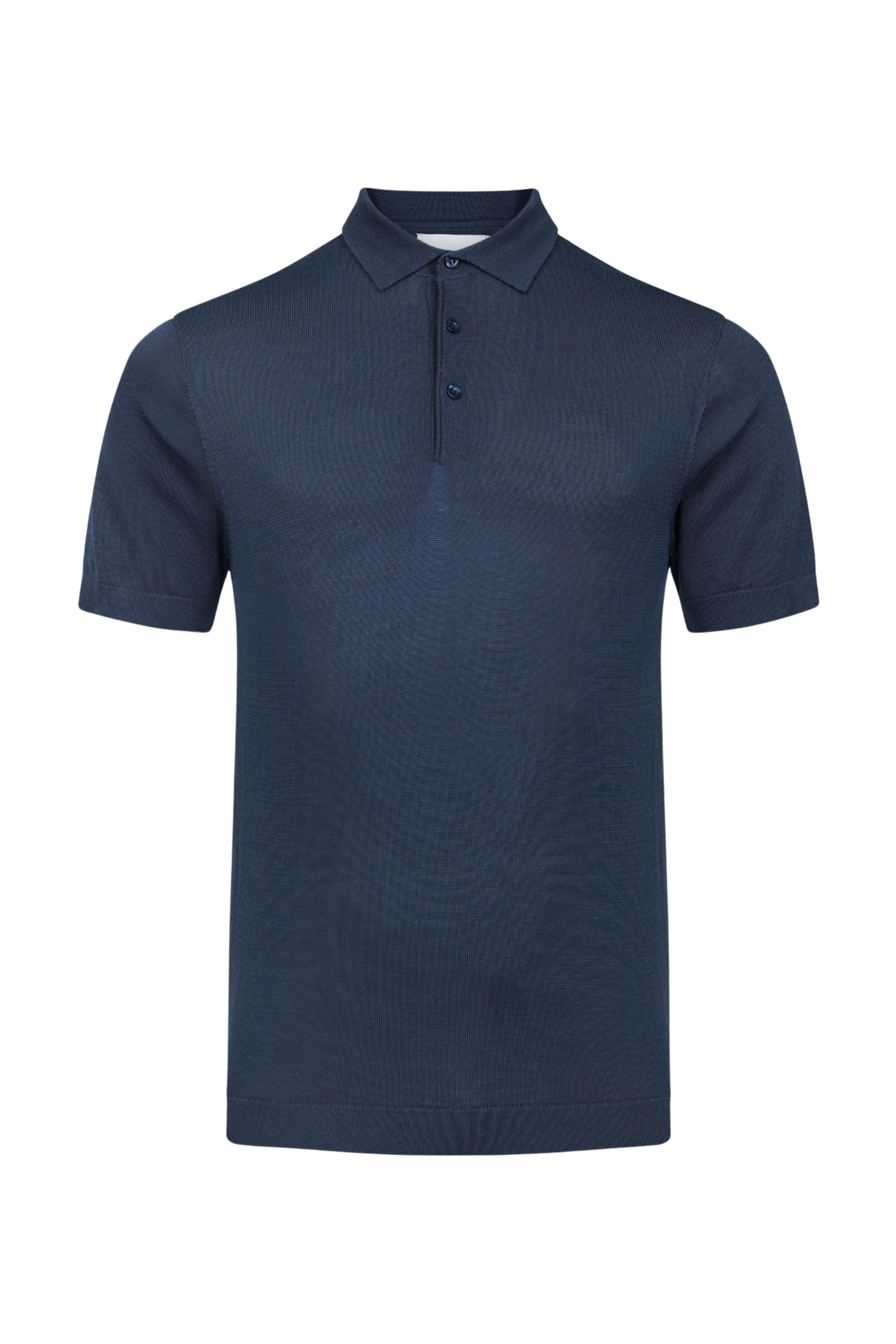 Pablo gebreide polo met korte mouwen en halve sluiting - marineblauw