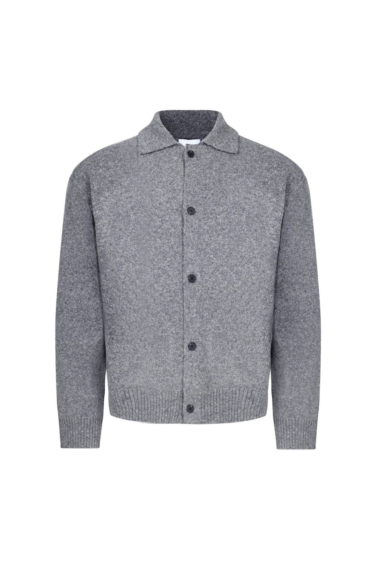 Niles Boiled Button Thru Cardigan - Grey Marl