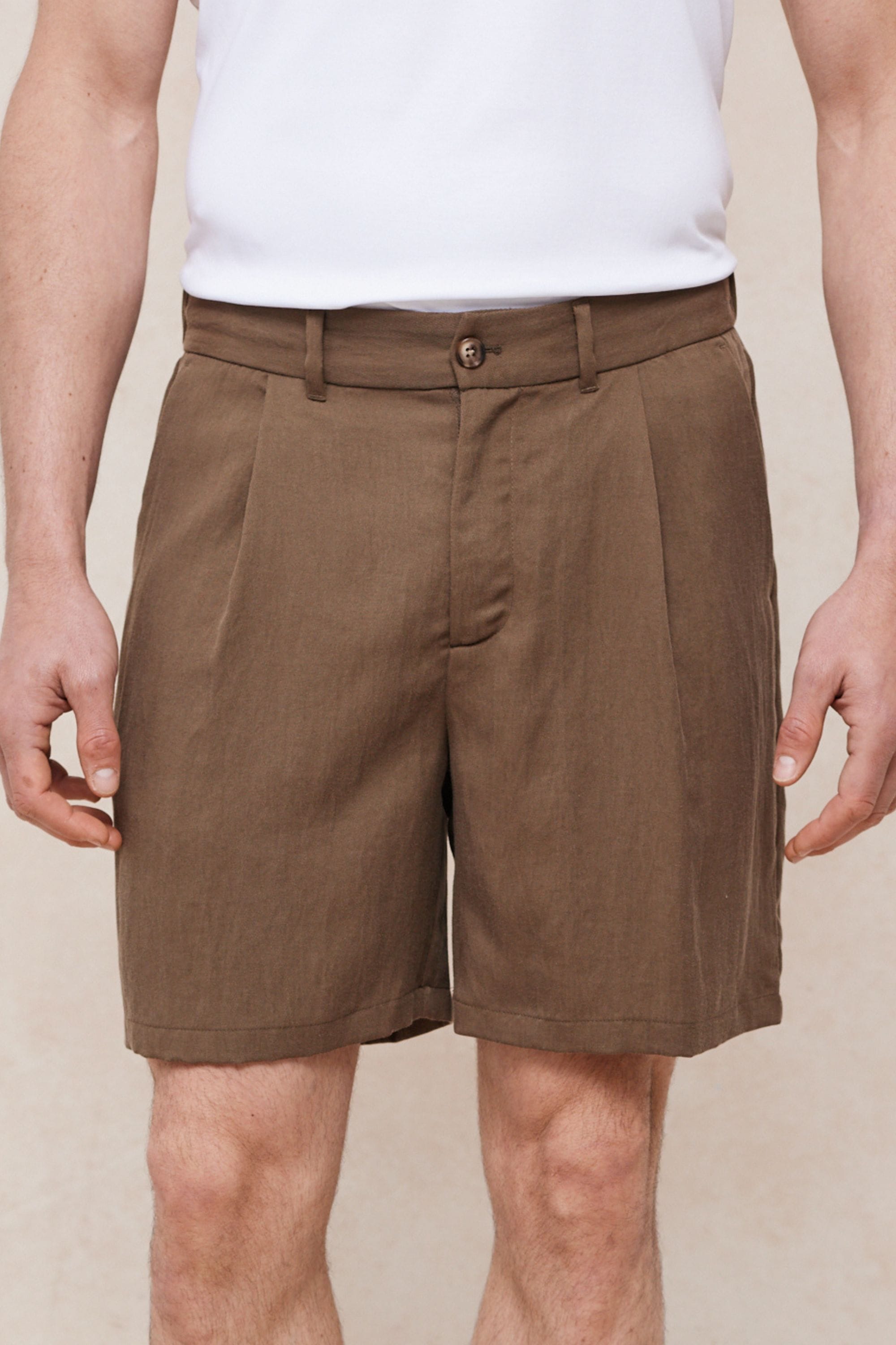 Caio Fluid Twill Short - Brown