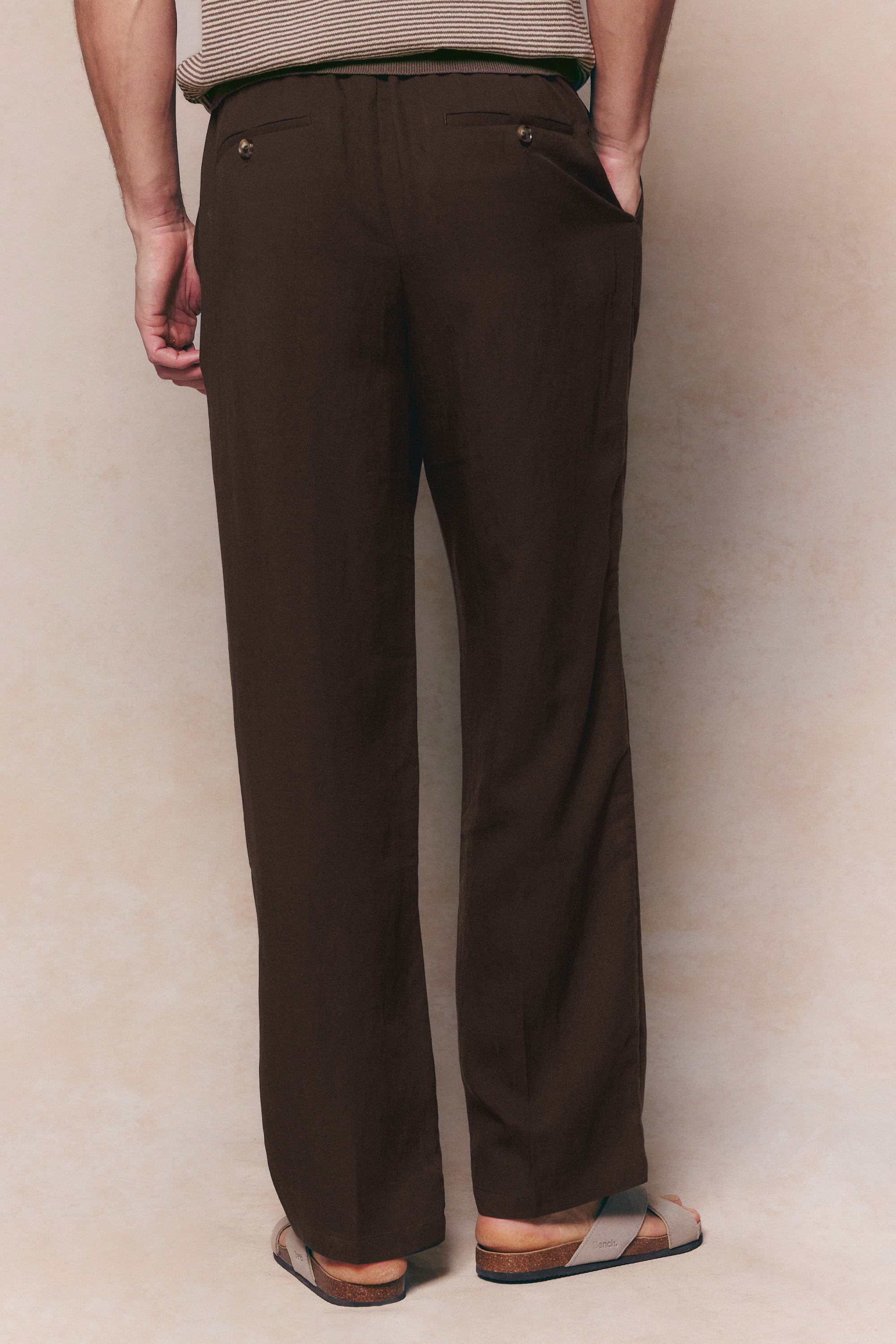 Helio geplooide relaxte broek - bruin